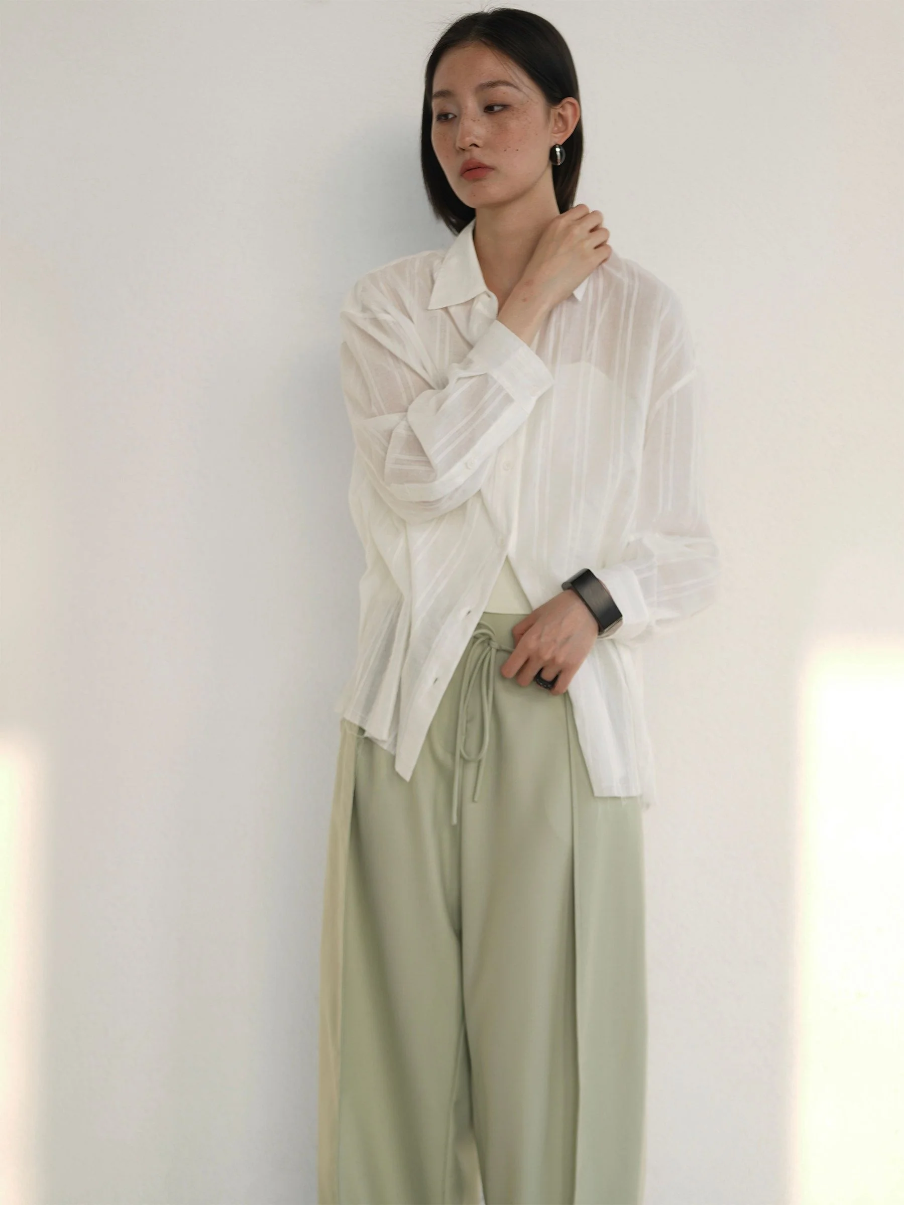Drawstring Wide-Leg Trousers - Image 3