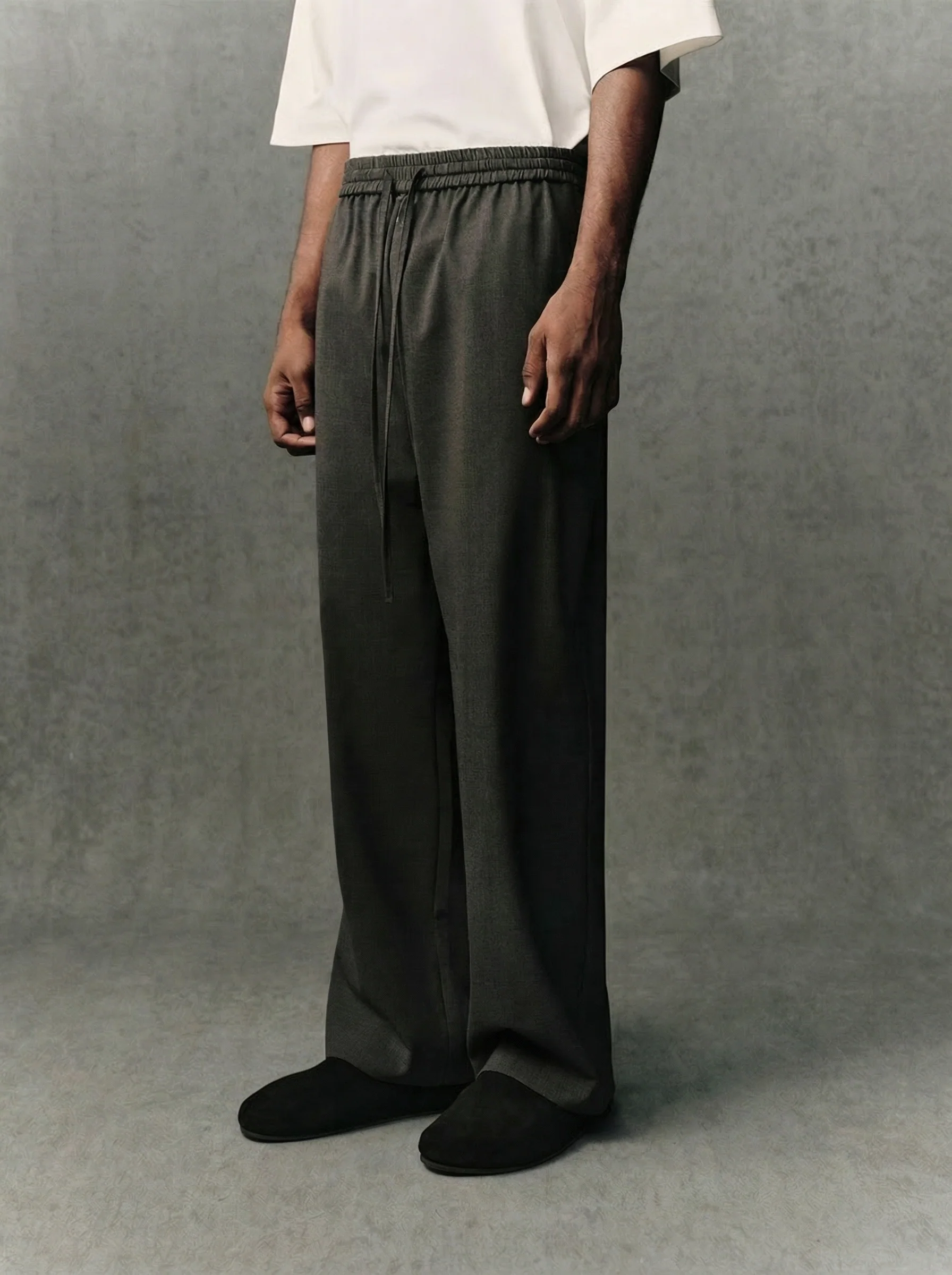 Drawstring Wide-Leg Trousers