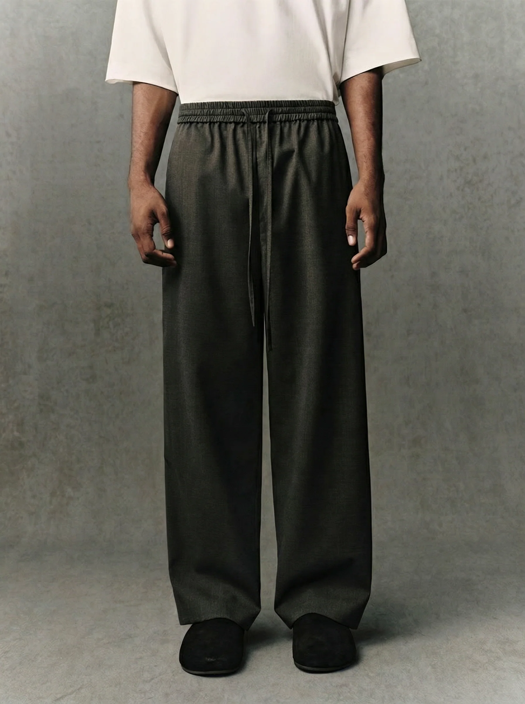 Drawstring Wide-Leg Trousers - Image 4