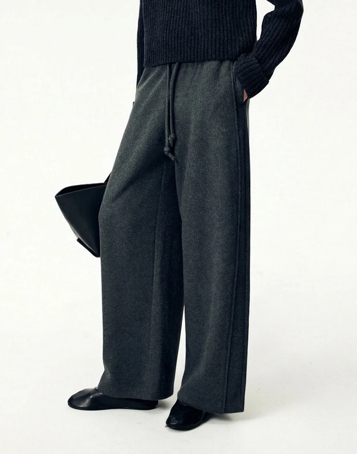 Drawstring Wide-Leg Trousers - Image 3