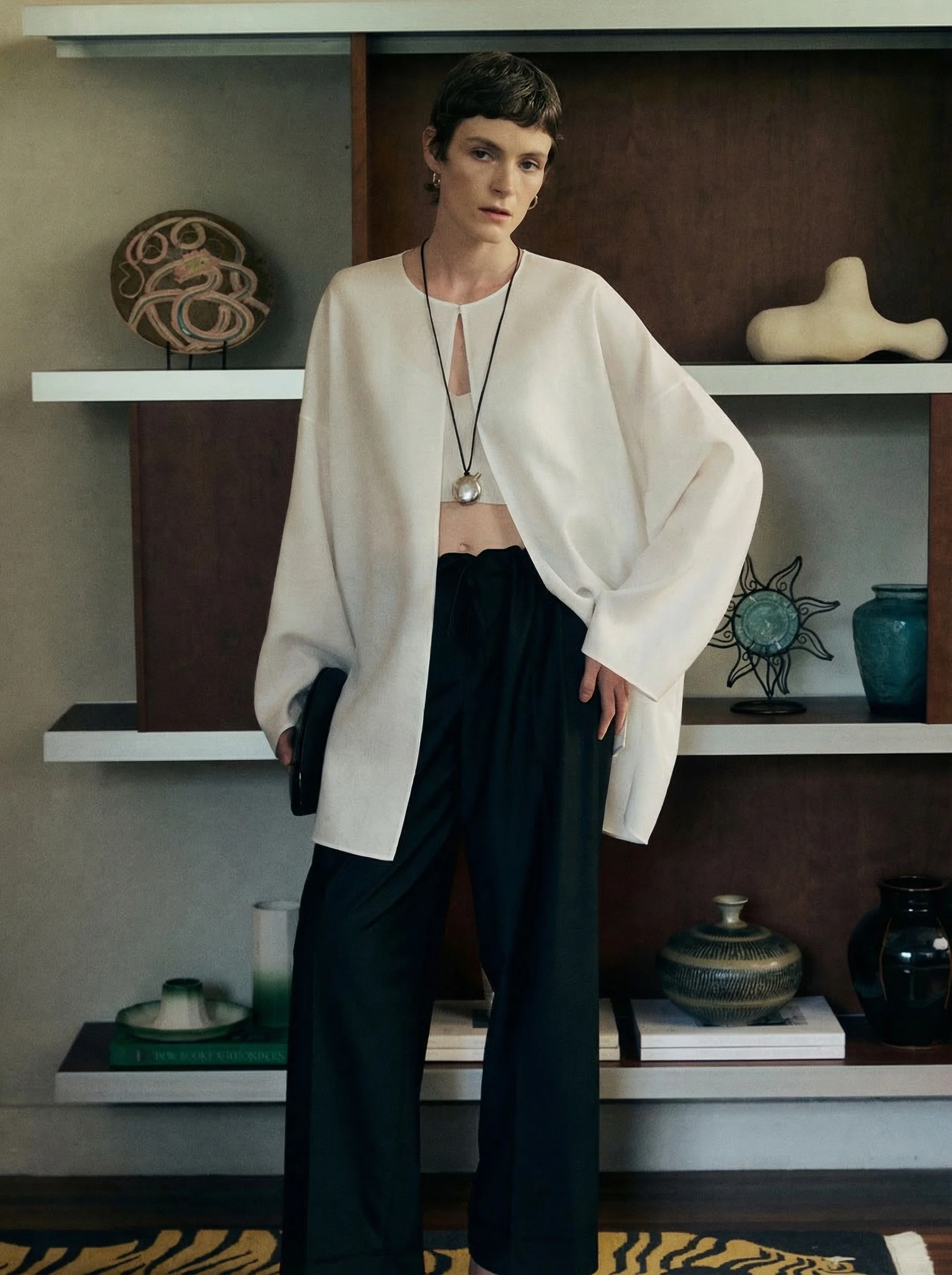 Drawstring Wide-Leg Trousers - Image 4