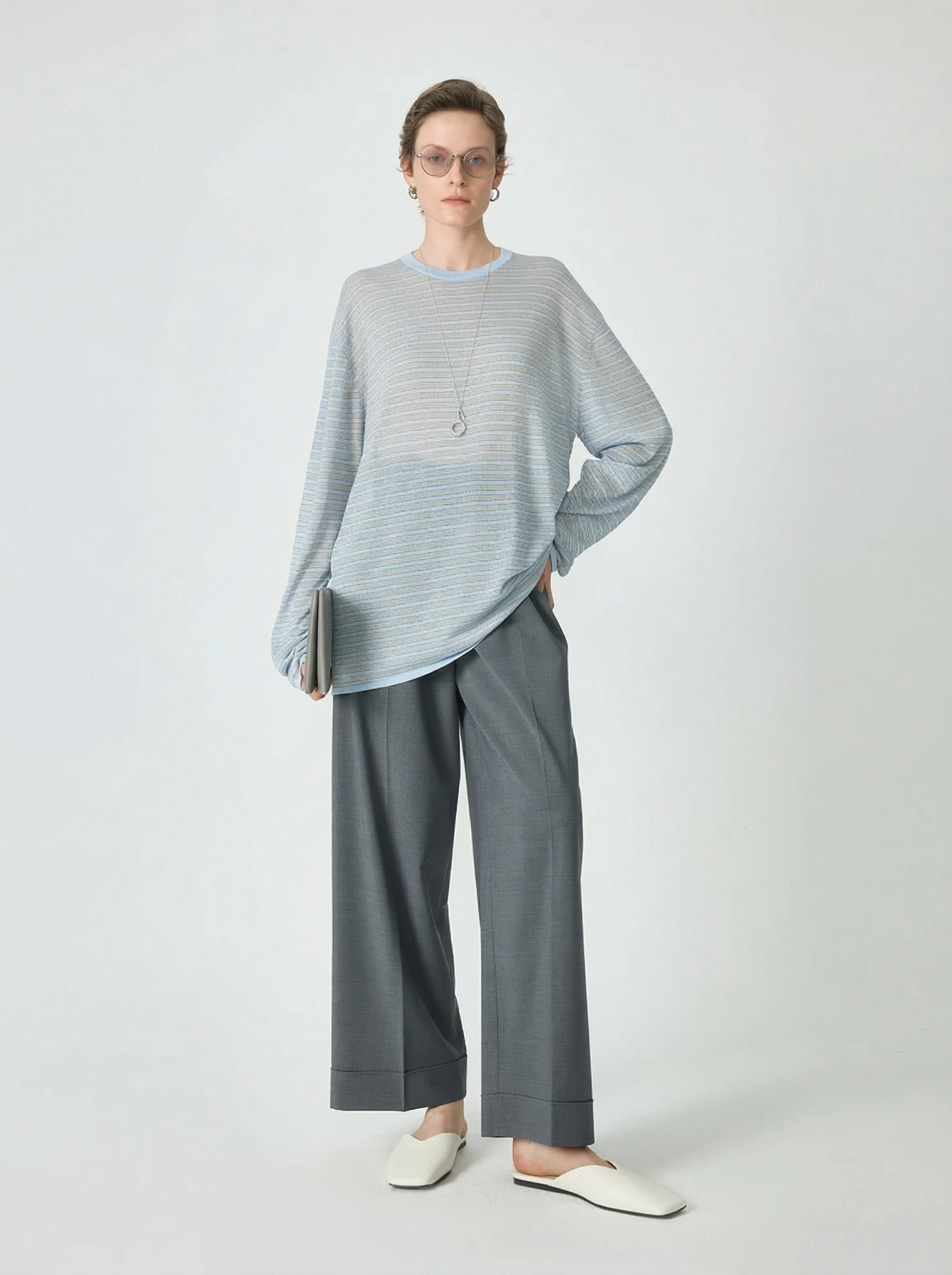 Drawstring Wide-Leg Trousers - Image 7