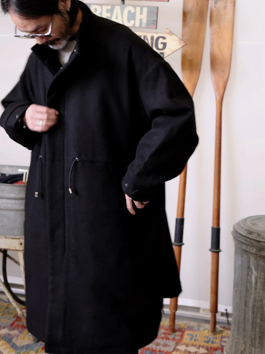 Drawstring Wool Coat - Image 2