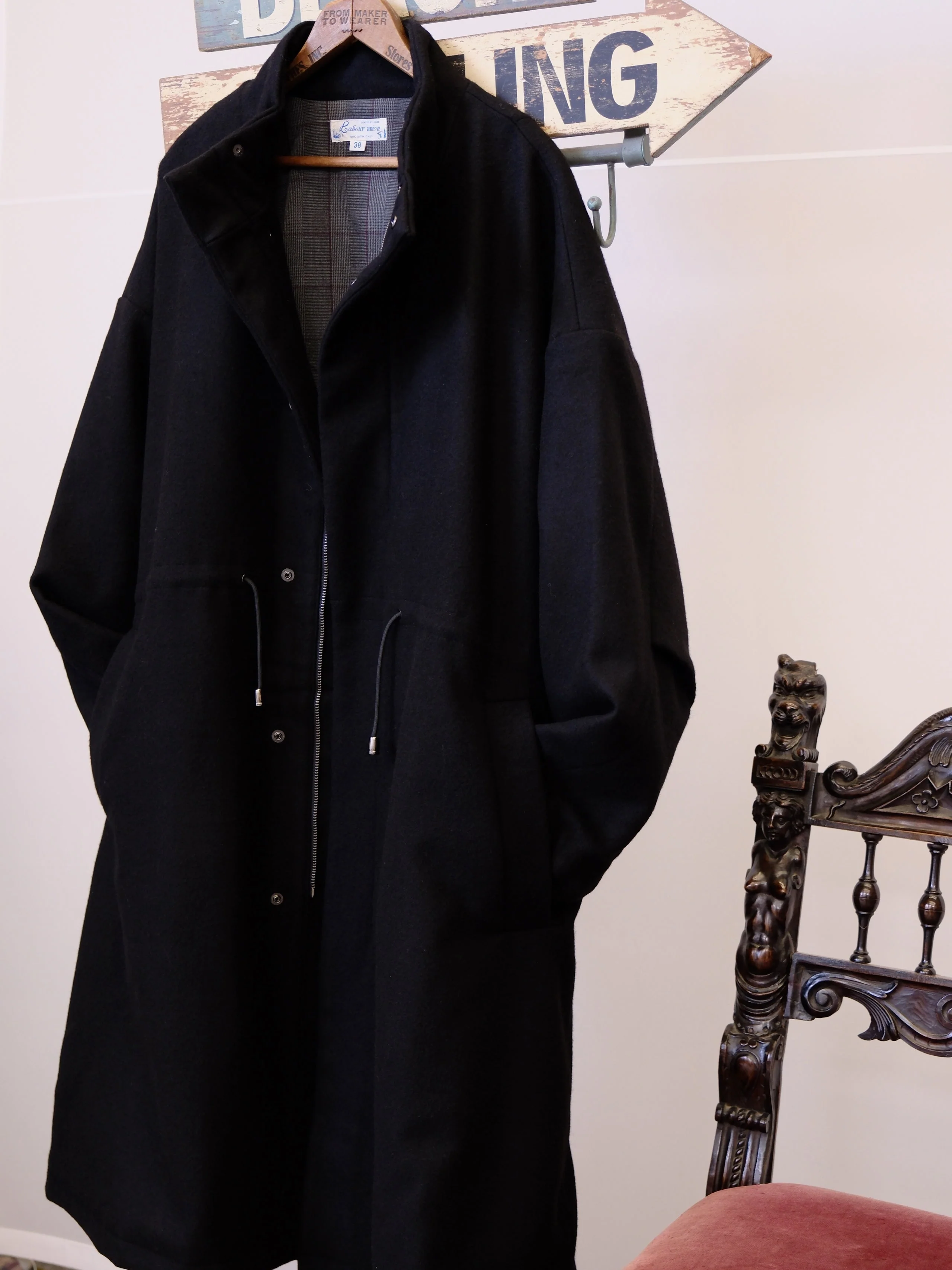 Drawstring Wool Coat - Image 5