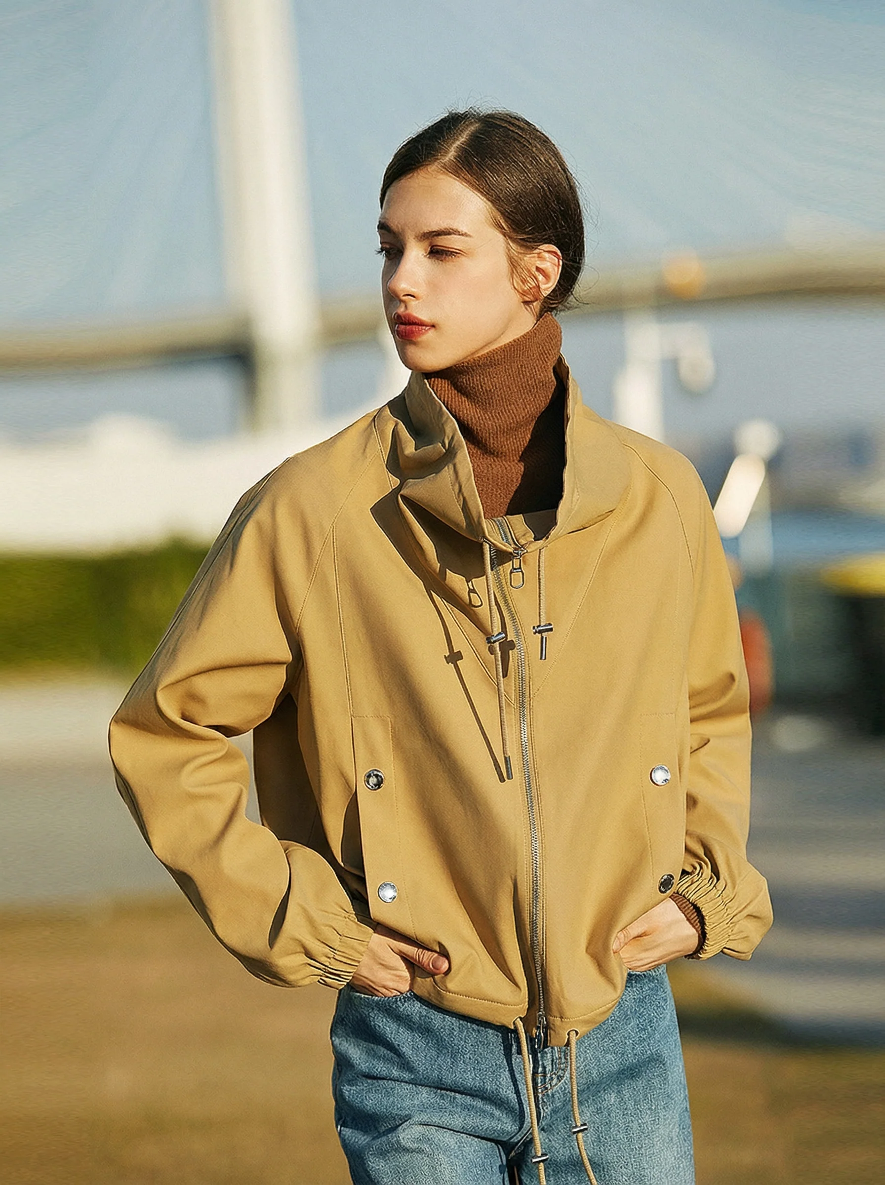 Drawstring Zip Jacket