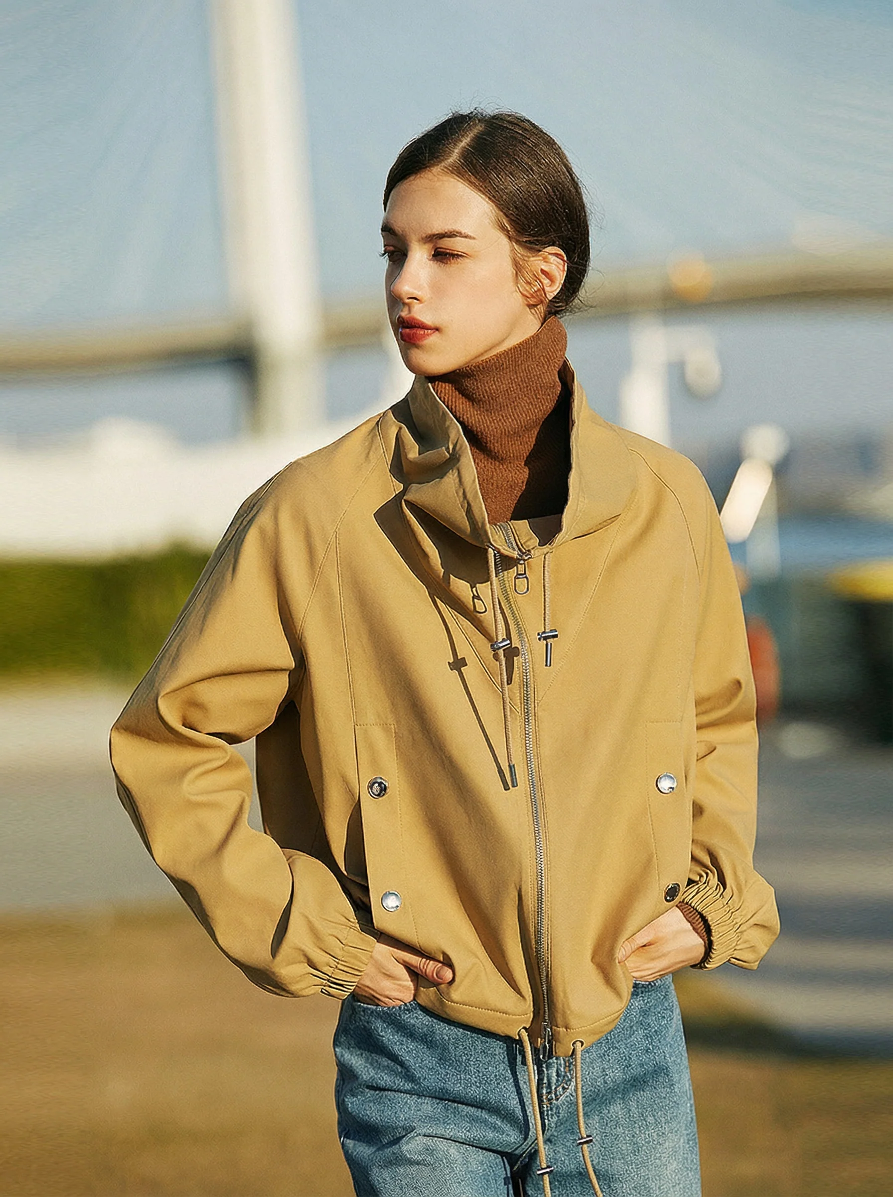 Drawstring Zip Jacket - Image 2