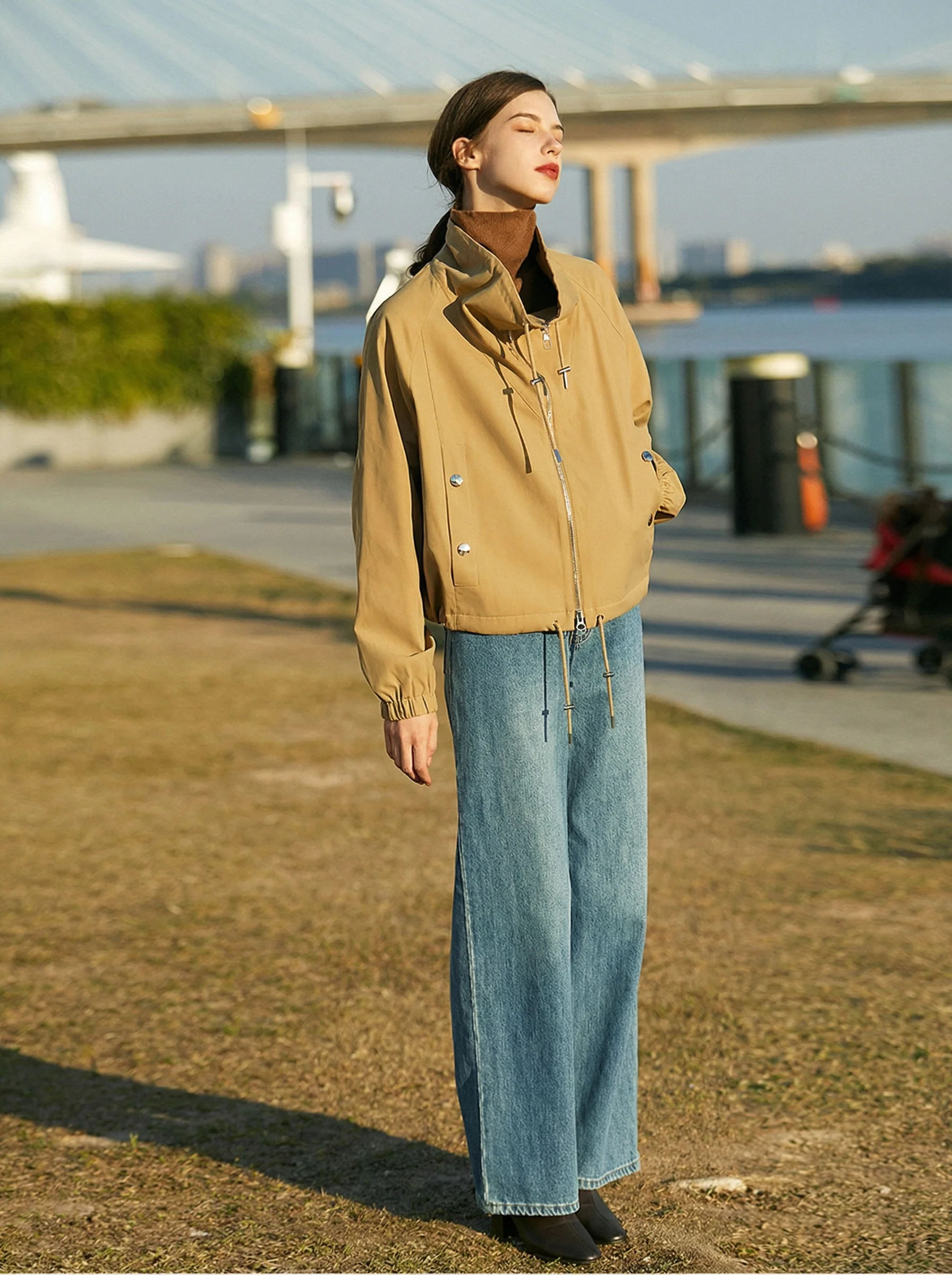 Drawstring Zip Jacket - Image 3