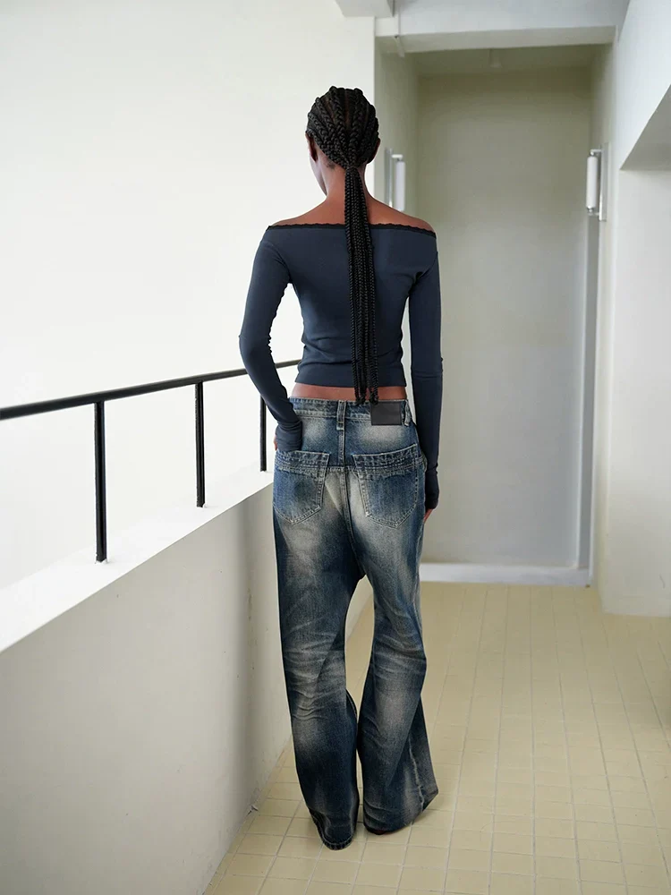 Drop Crotch Flare Jeans - Image 2