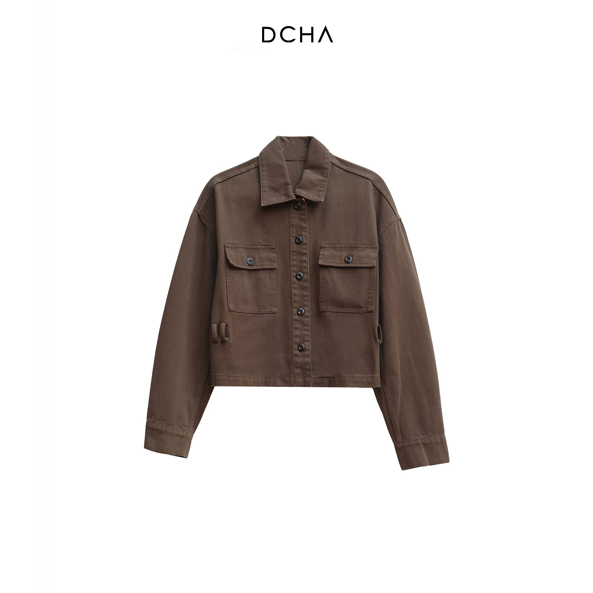 Drop-Shoulder Belted Denim Jacket - Image 7