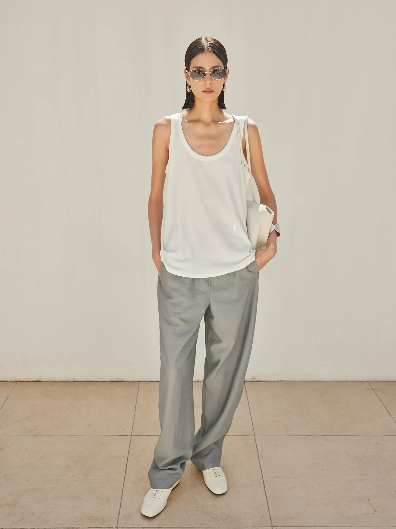 Dry Silk Wide-Leg Trousers - Image 3
