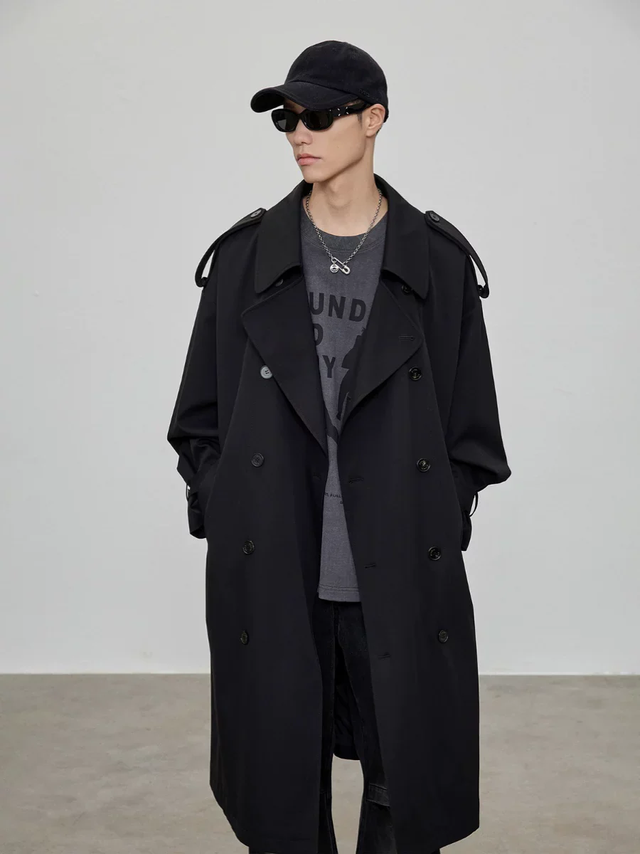 Dual-Length Double-Breasted Trench Coat - Image 3