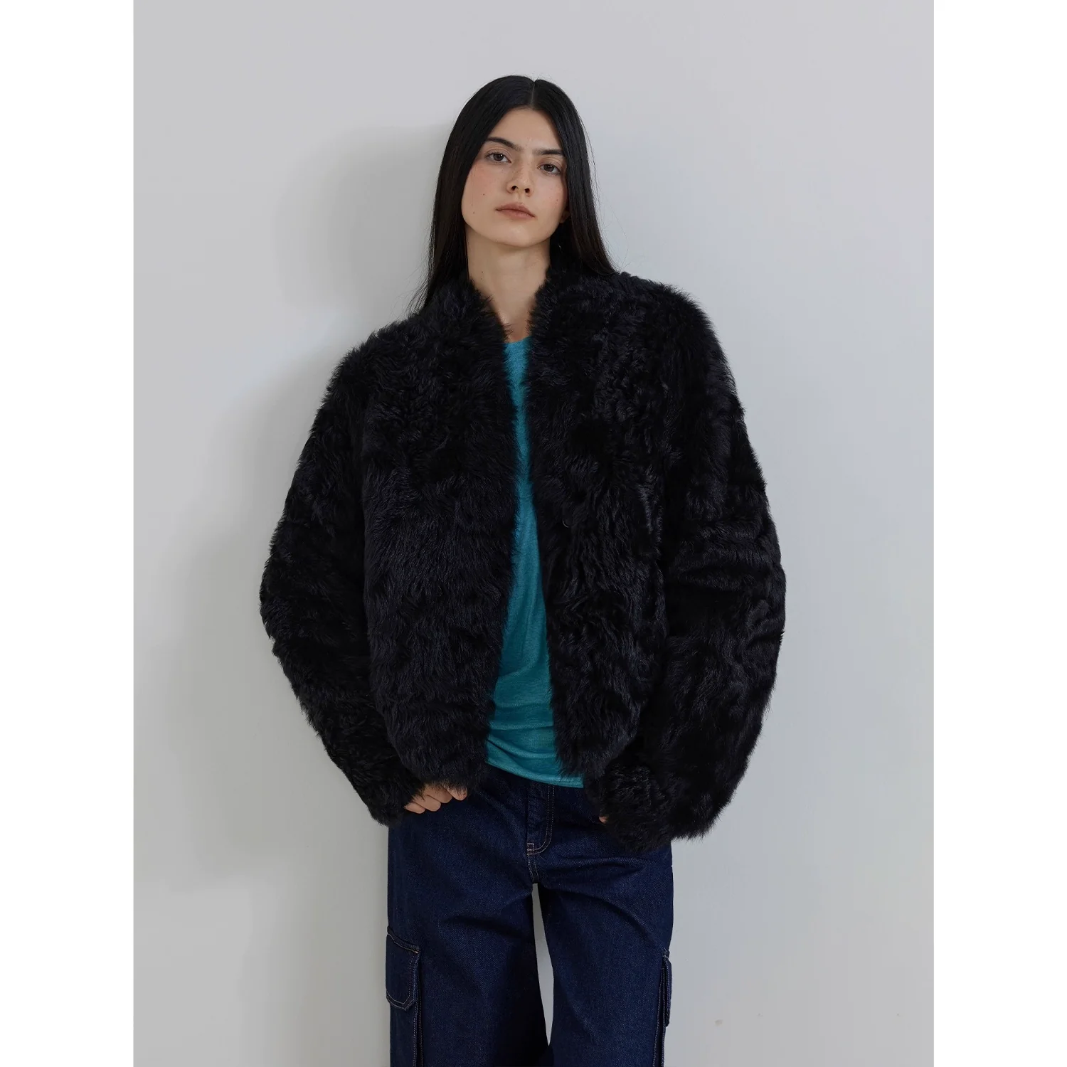 Dual-Sided Stand-Up Fur Coat - Image 15