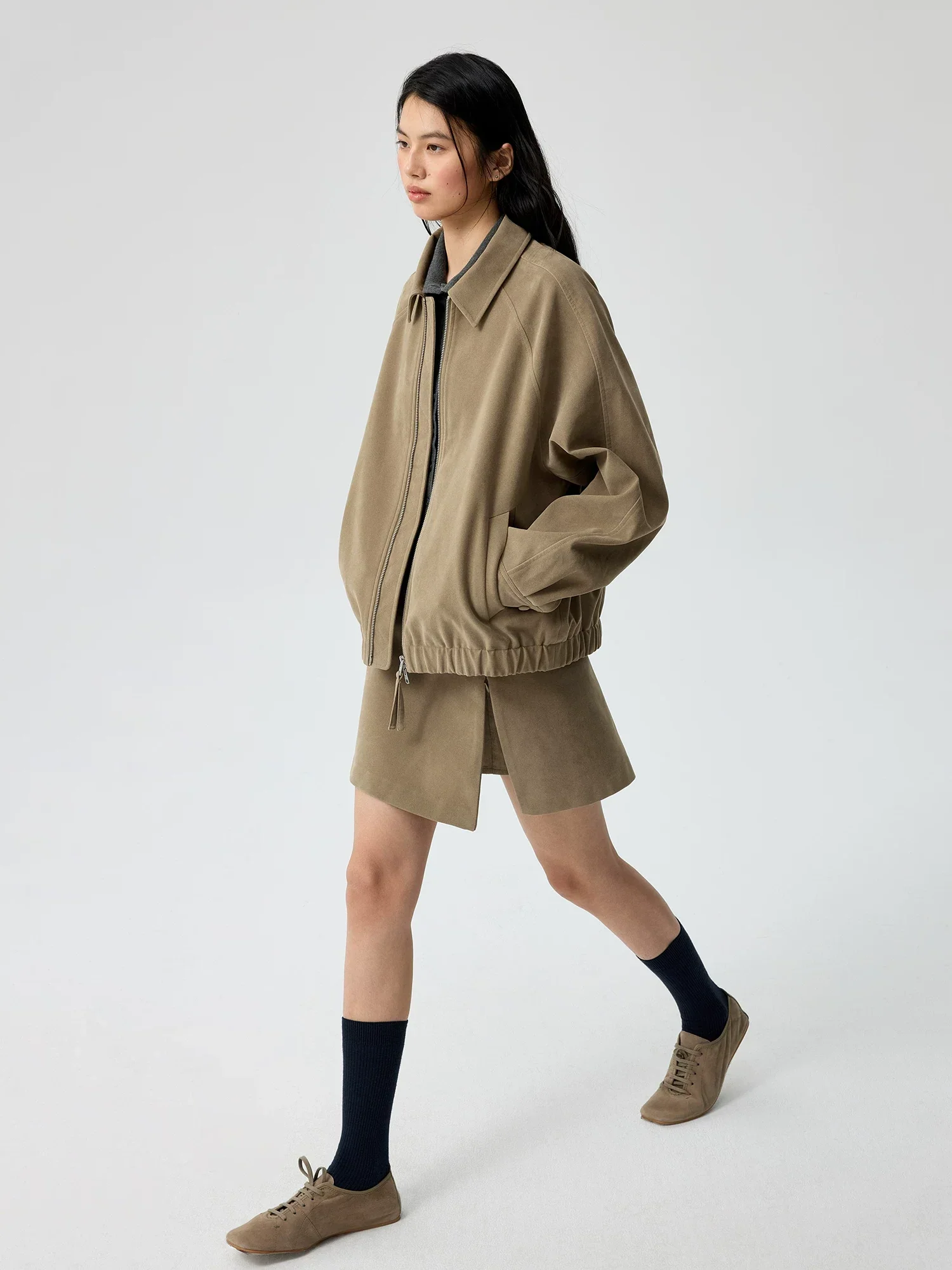 Eco Suede Zip Blouson - Image 2