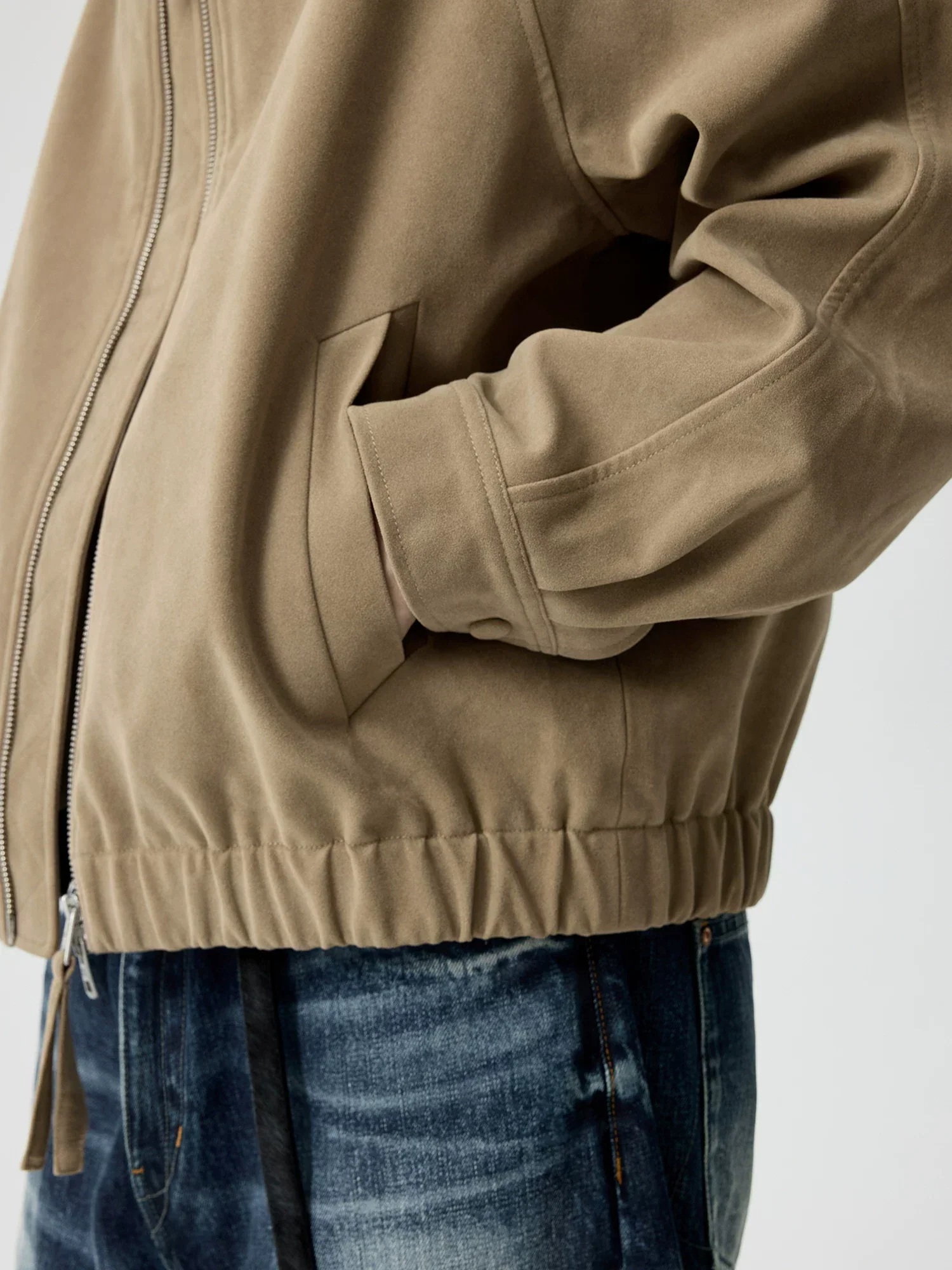 Eco Suede Zip Blouson - Image 5