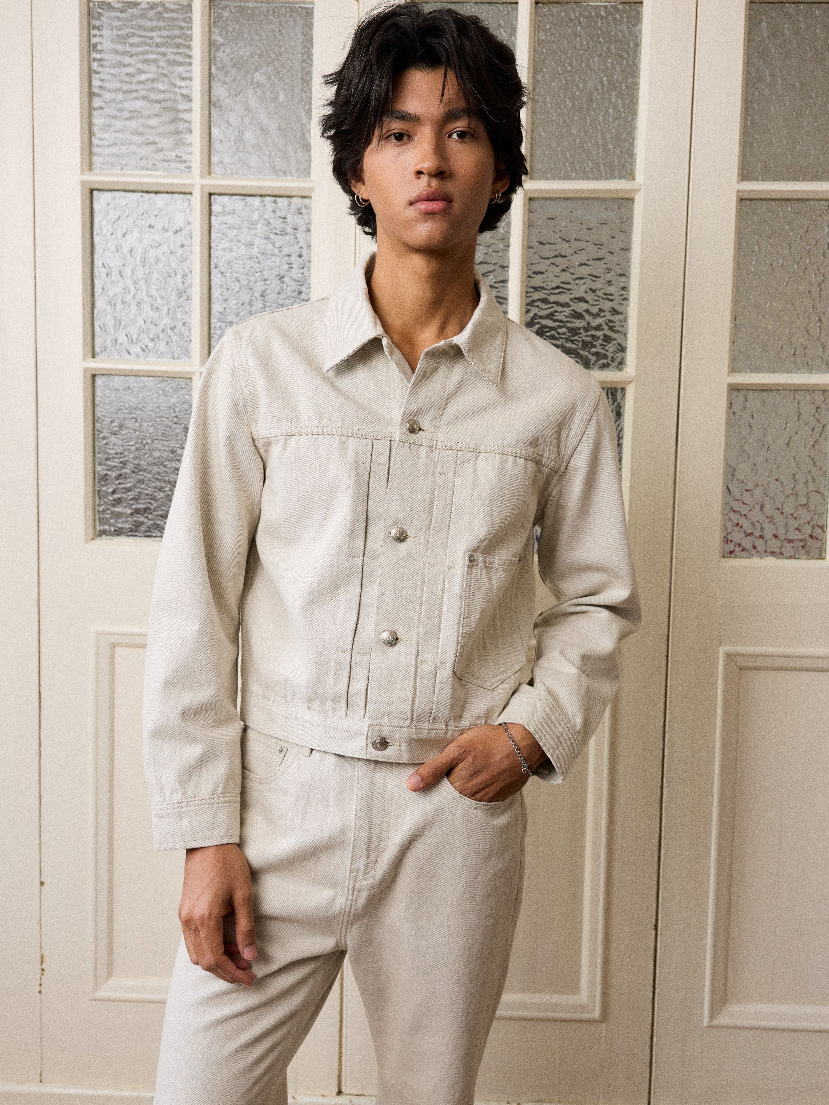 Ecru Denim Jacket - Image 6