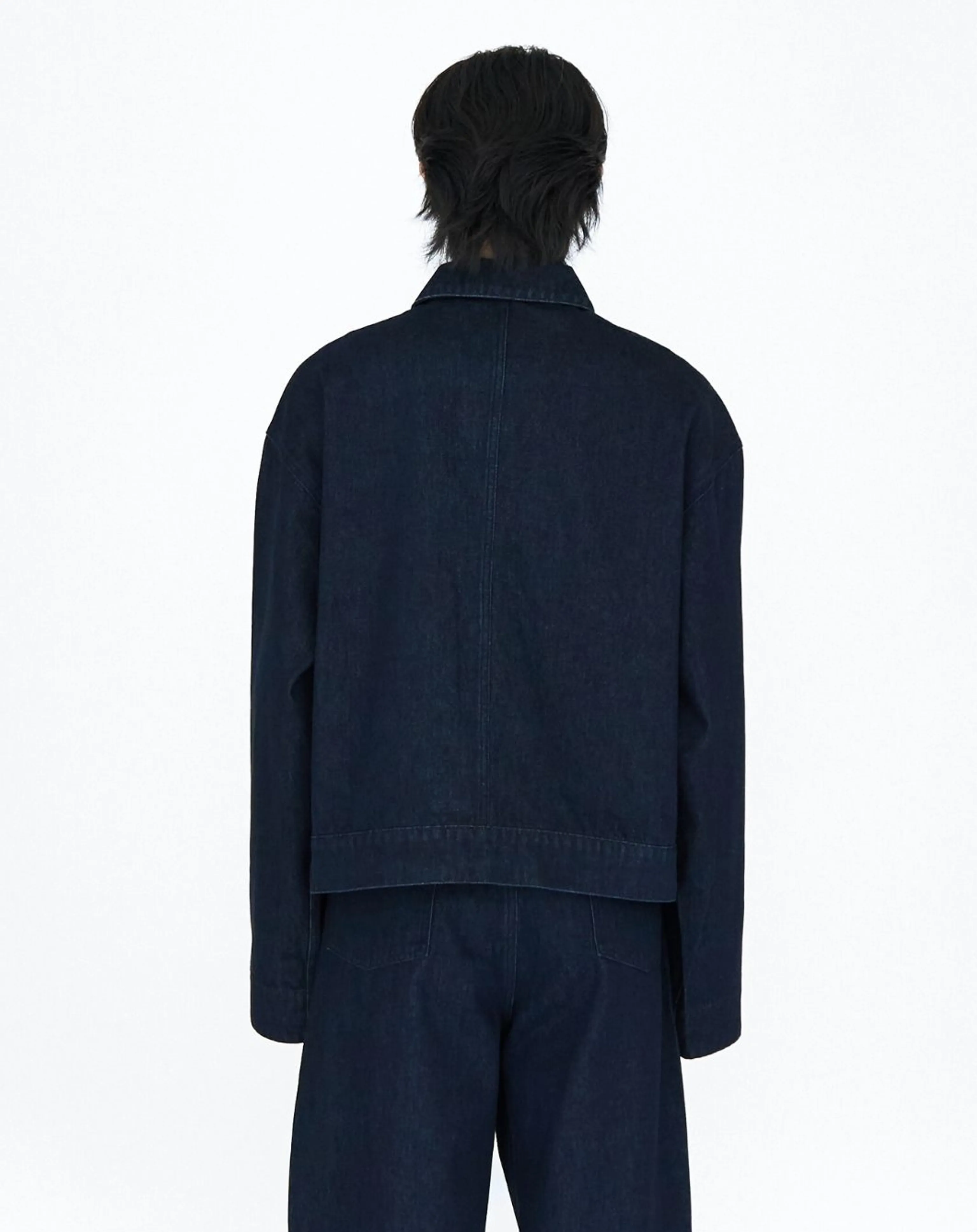 Edgar Cropped Indigo Denim Jacket - Image 5