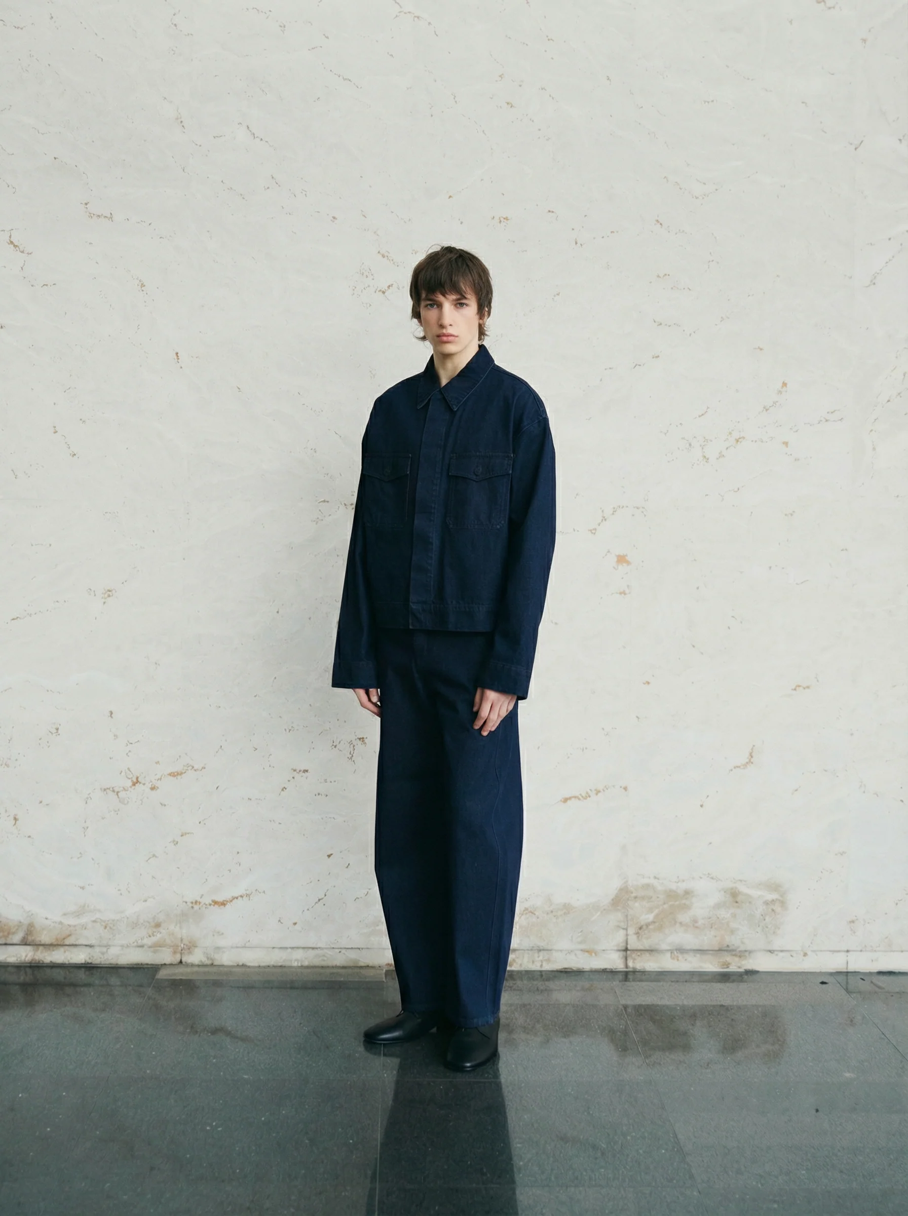 Edgar Cropped Indigo Denim Jacket - Image 6
