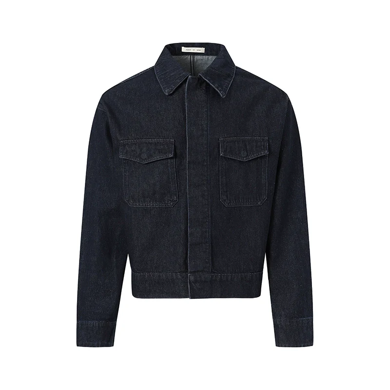 Edgar Cropped Indigo Denim Jacket - Image 7