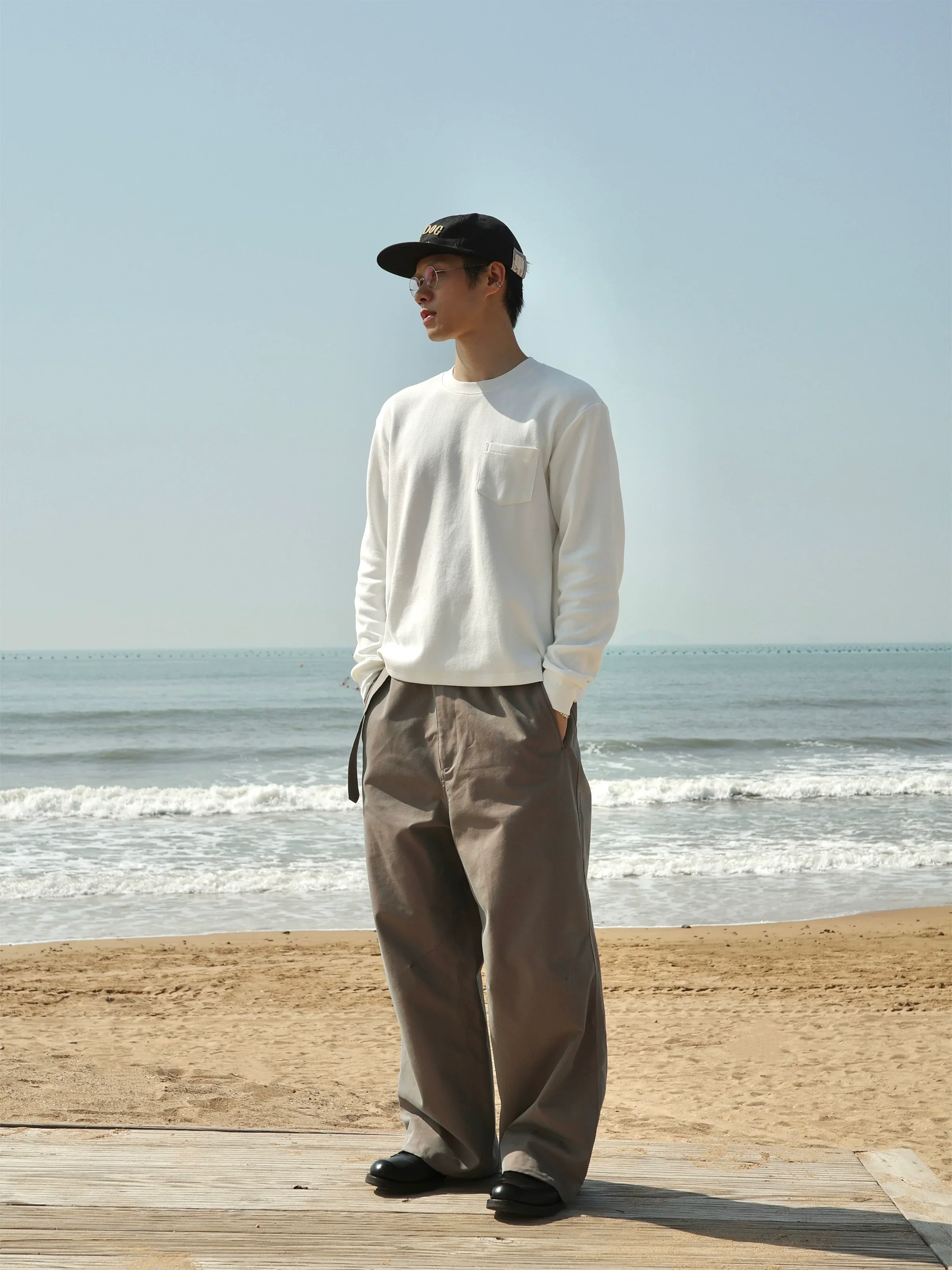 Elastic-Waist Wide-Leg Trousers