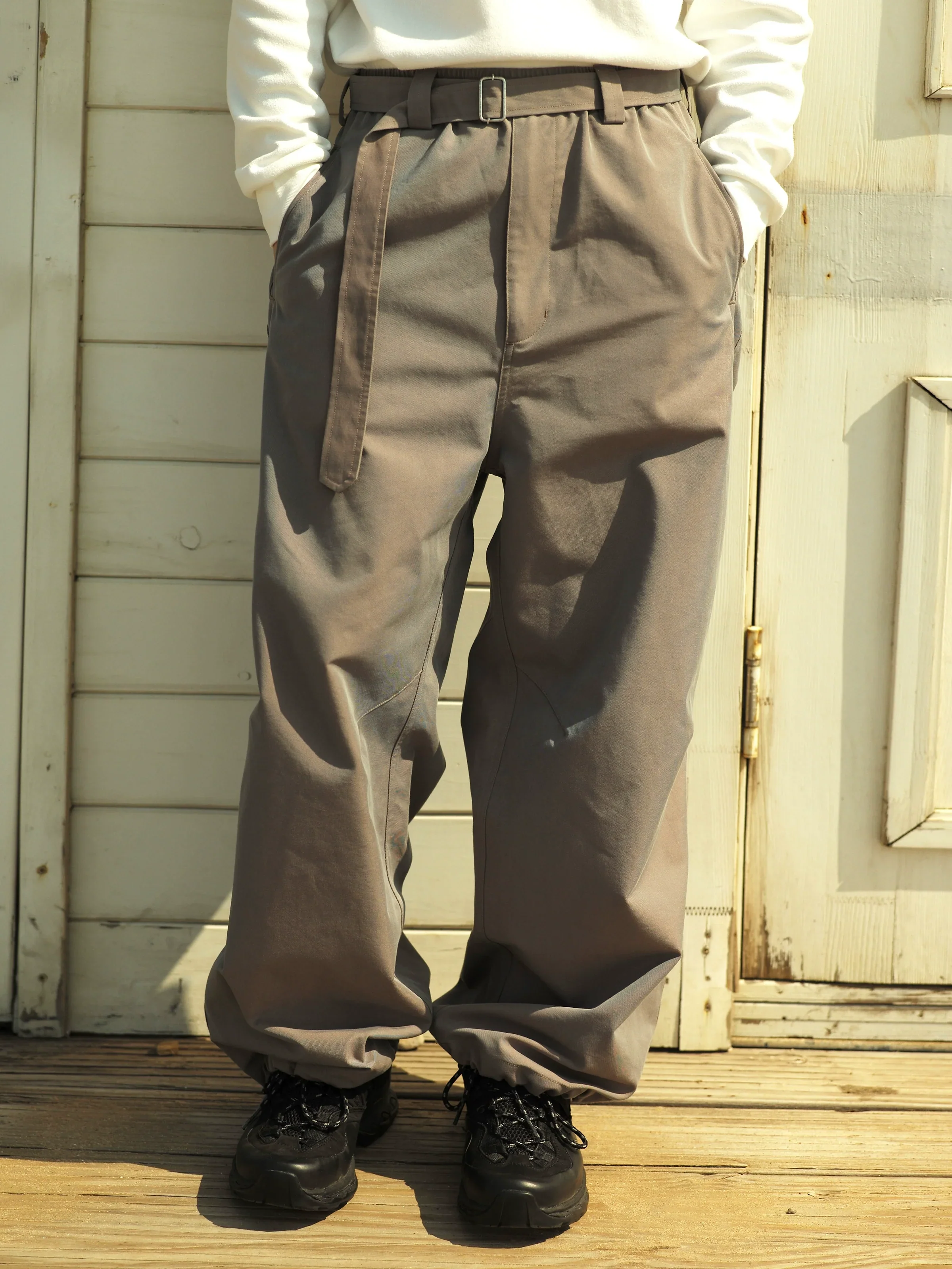 Elastic-Waist Wide-Leg Trousers - Image 2