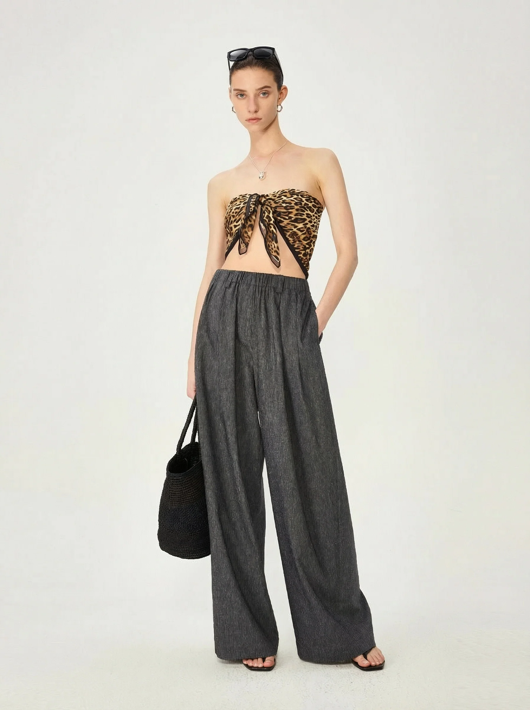 Elastic Wide-Leg Pants - Image 3