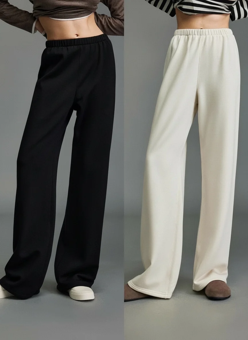 Elastic Wide-Leg Pants