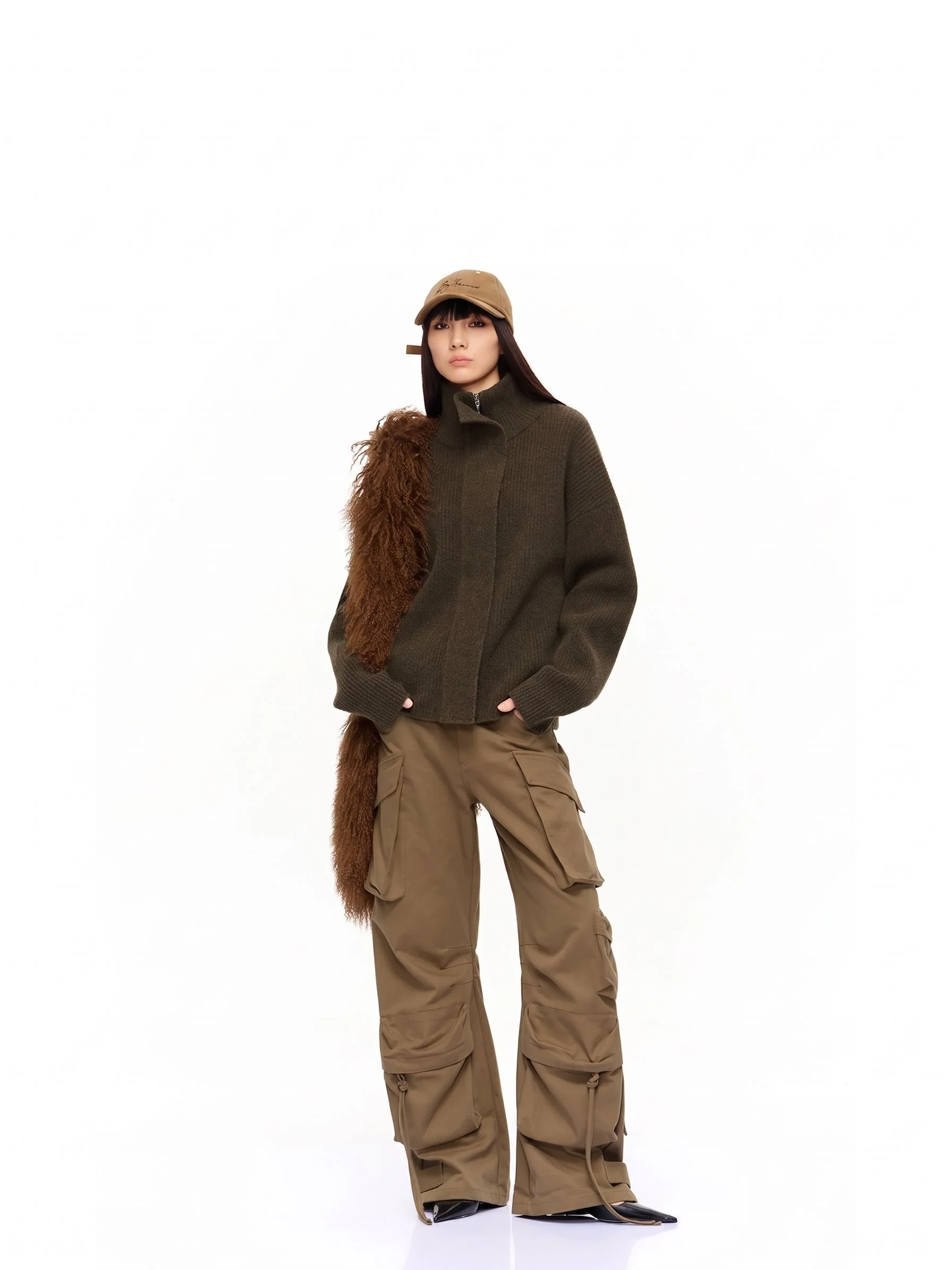 Elbow Patch Zip Cardigan - Image 6