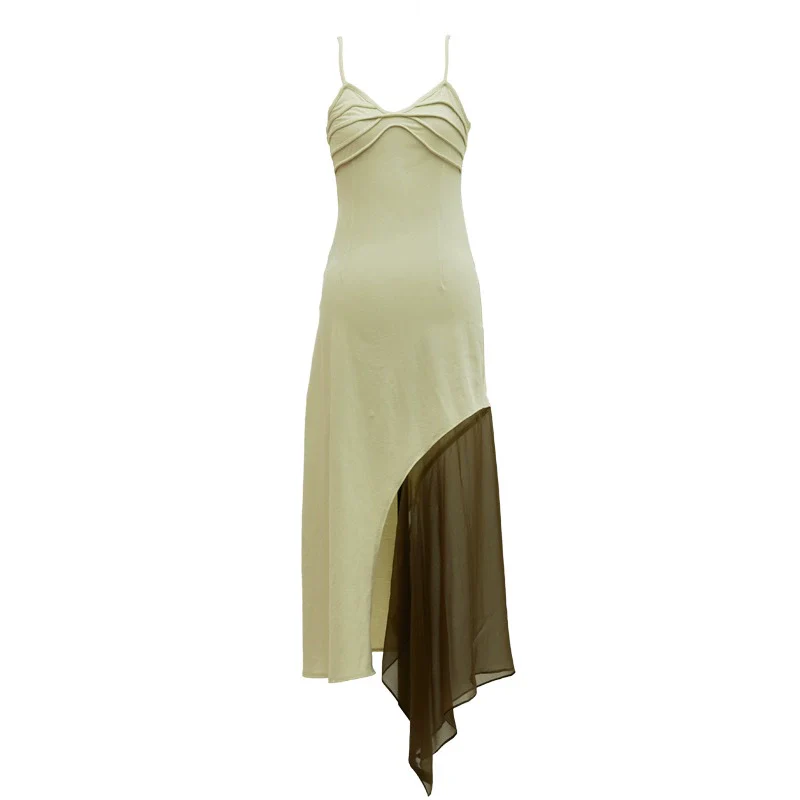 Elegant Asymmetric Spaghetti Strap Dress - Image 6