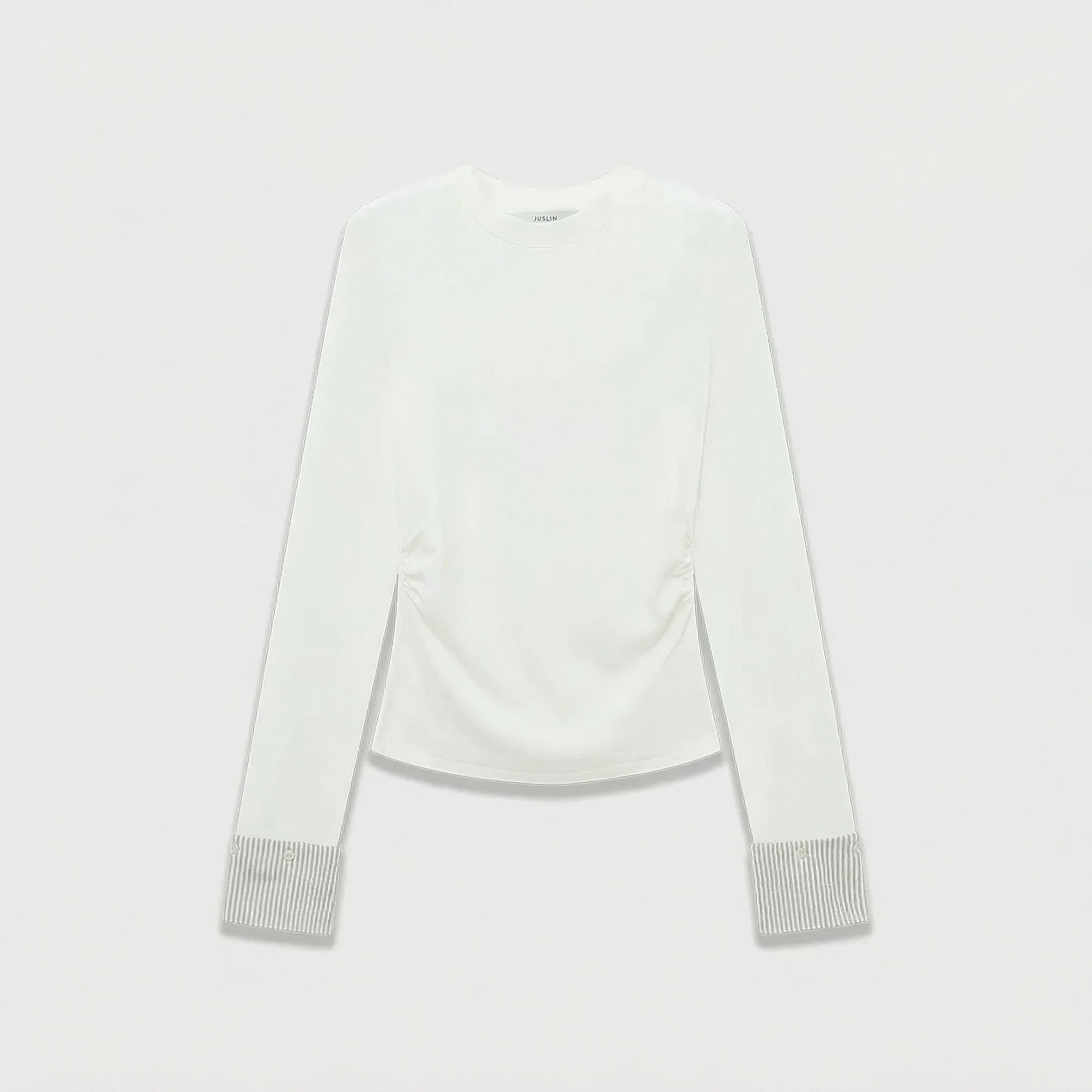 Elegant Contrast-Cuff Top - Image 10