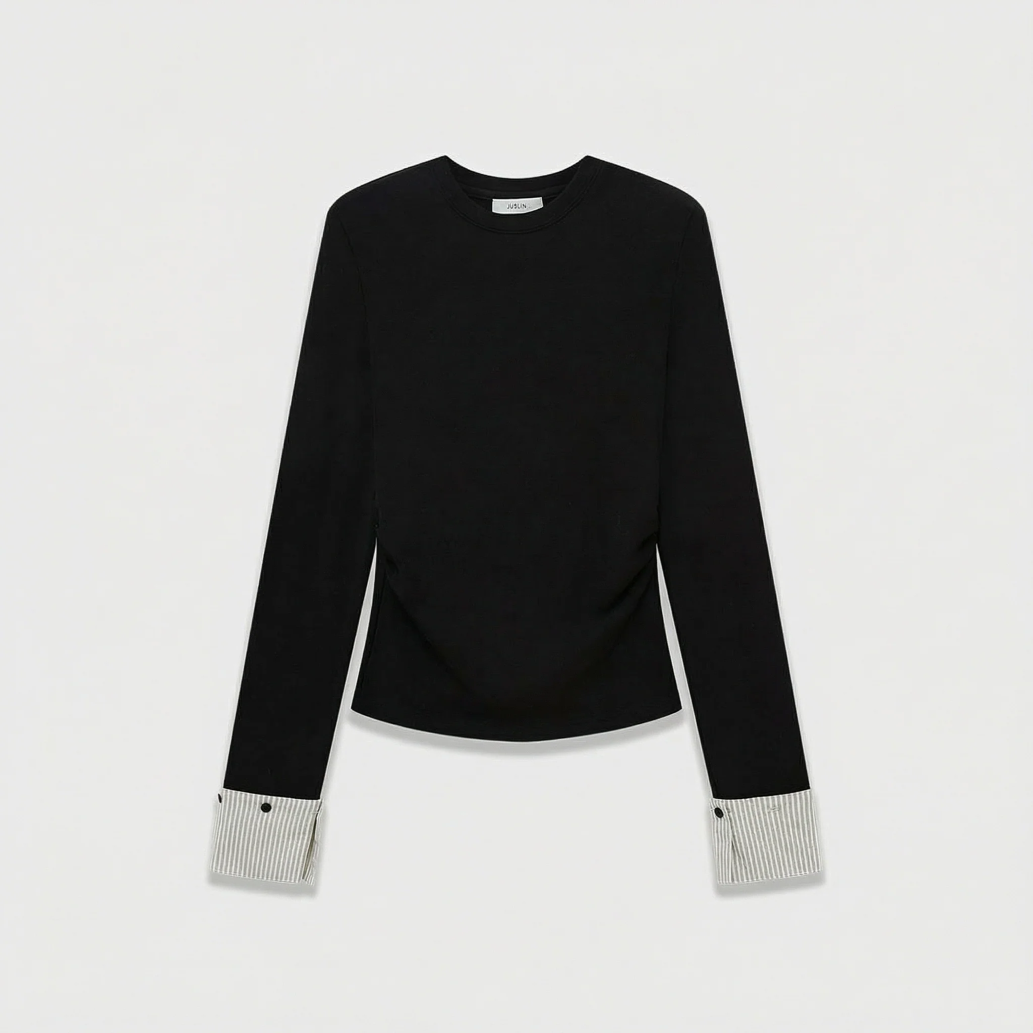 Elegant Contrast-Cuff Top - Image 8