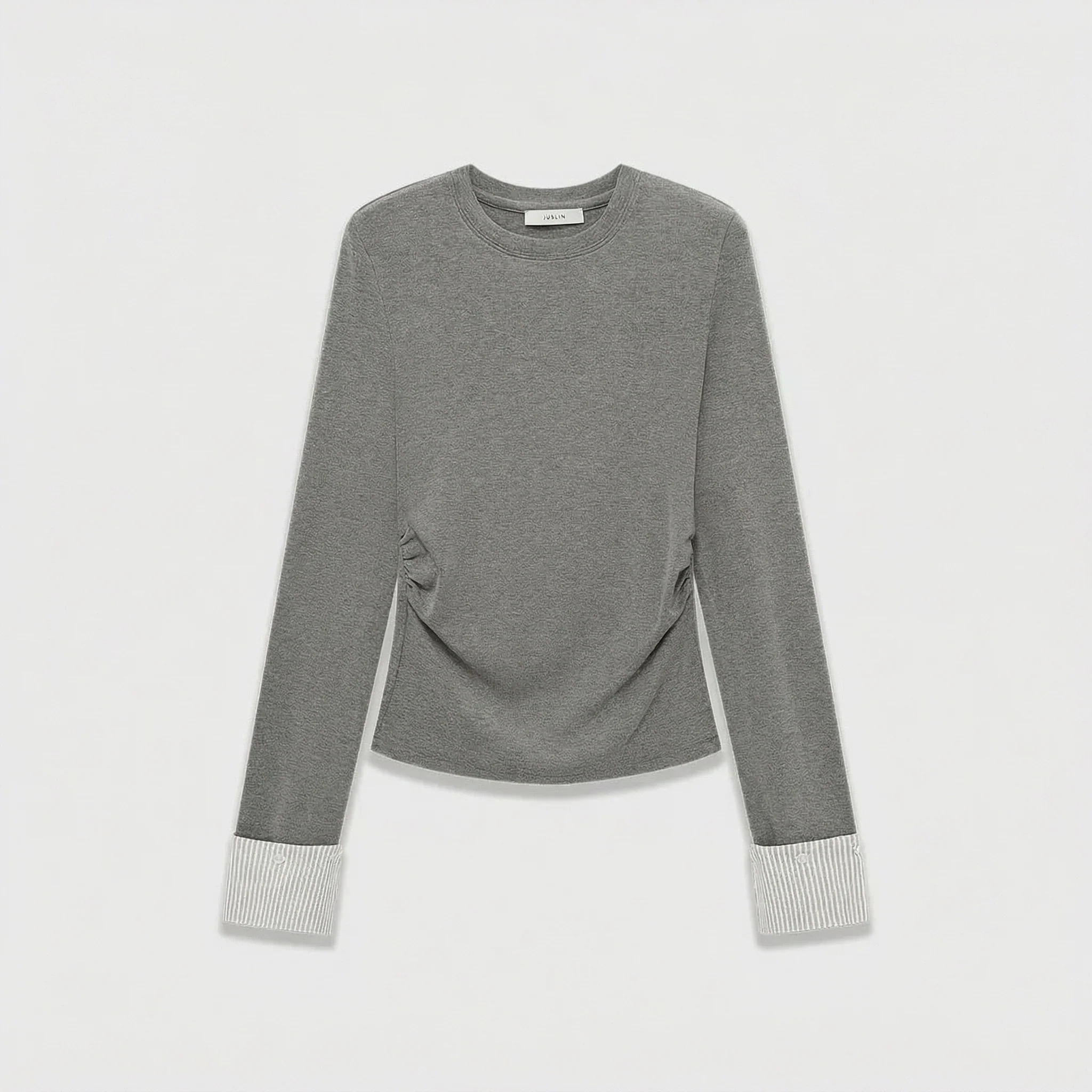 Elegant Contrast-Cuff Top - Image 9