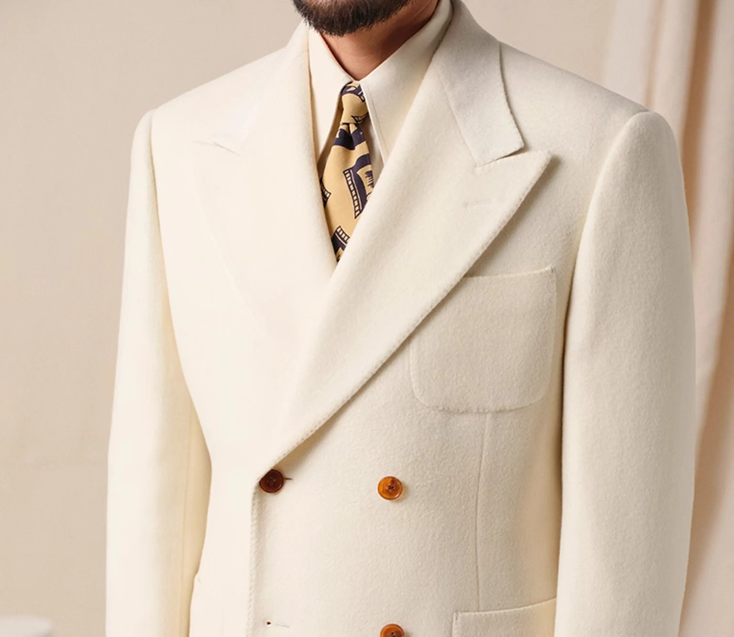 Elegant Retro Double-Breasted Suit - Image 7