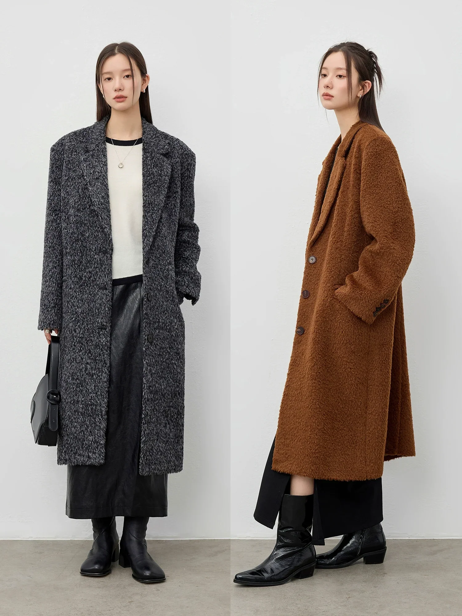 Elegant Textured Wool Coat - Image 3