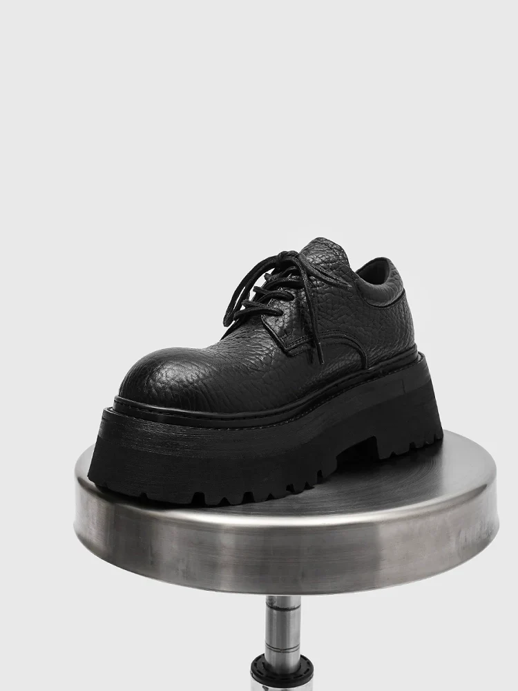 Embossed Leather Platform Derby - Image 3