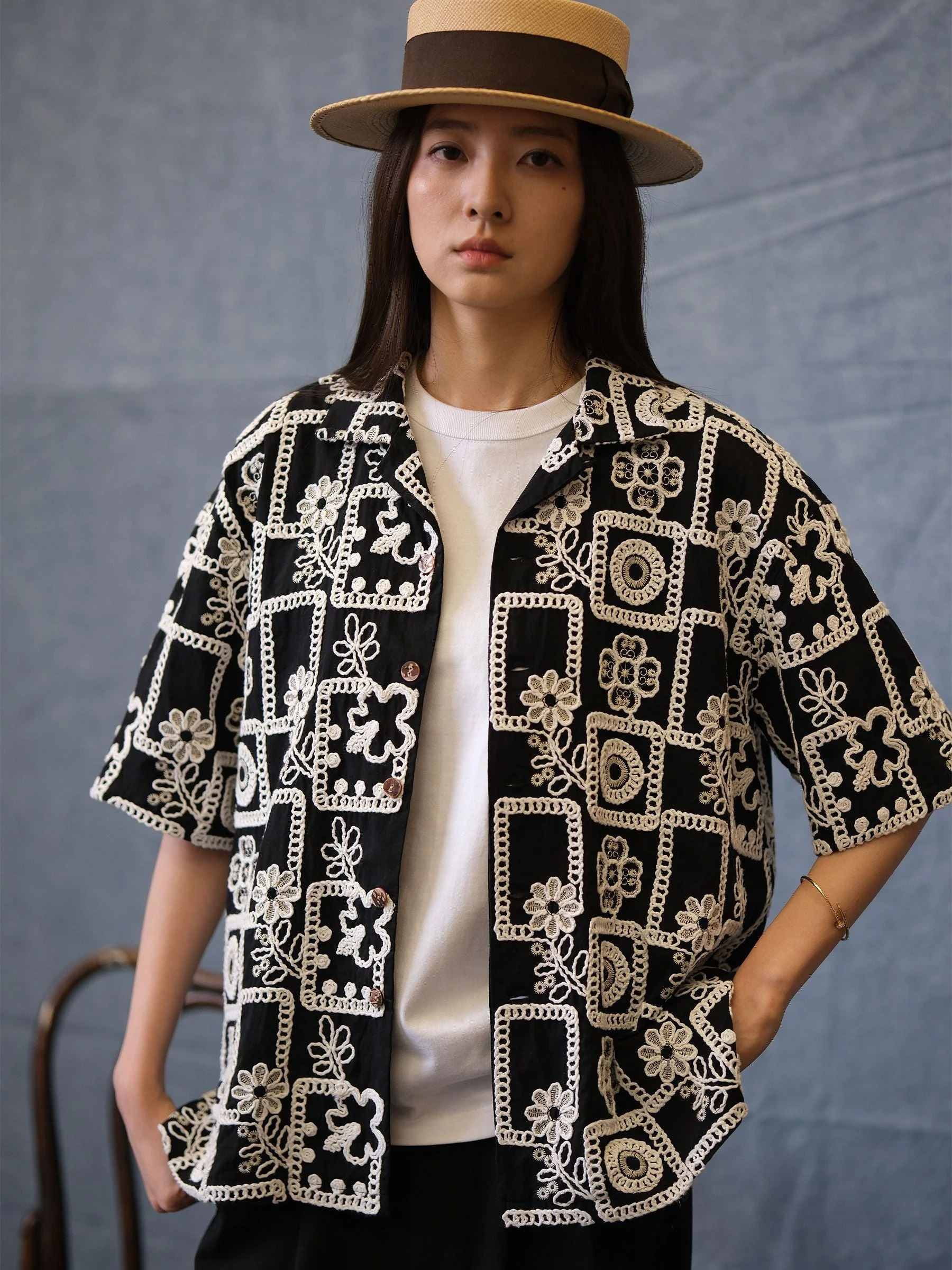 Embroidered Camp Shirt