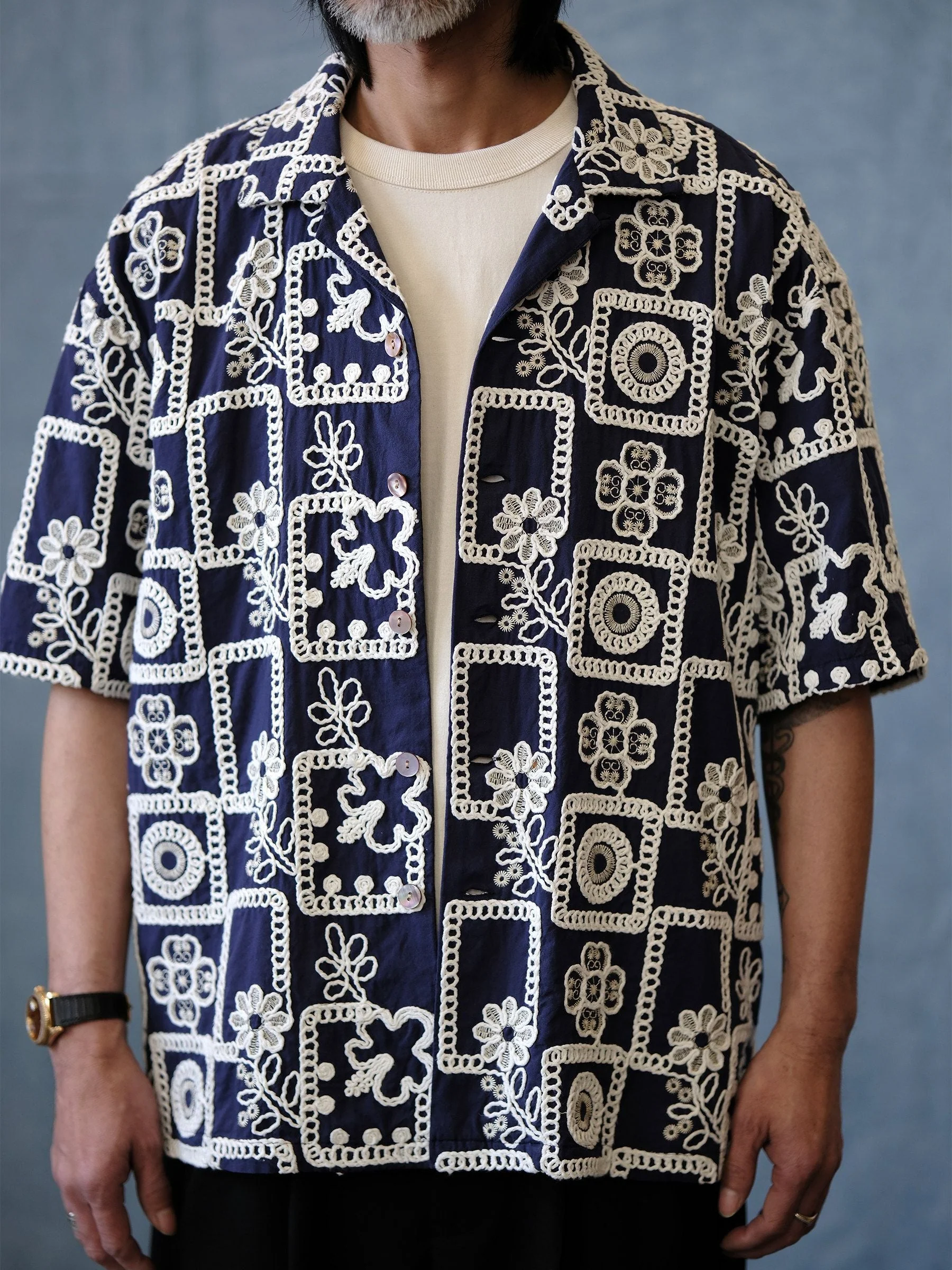 Embroidered Camp Shirt