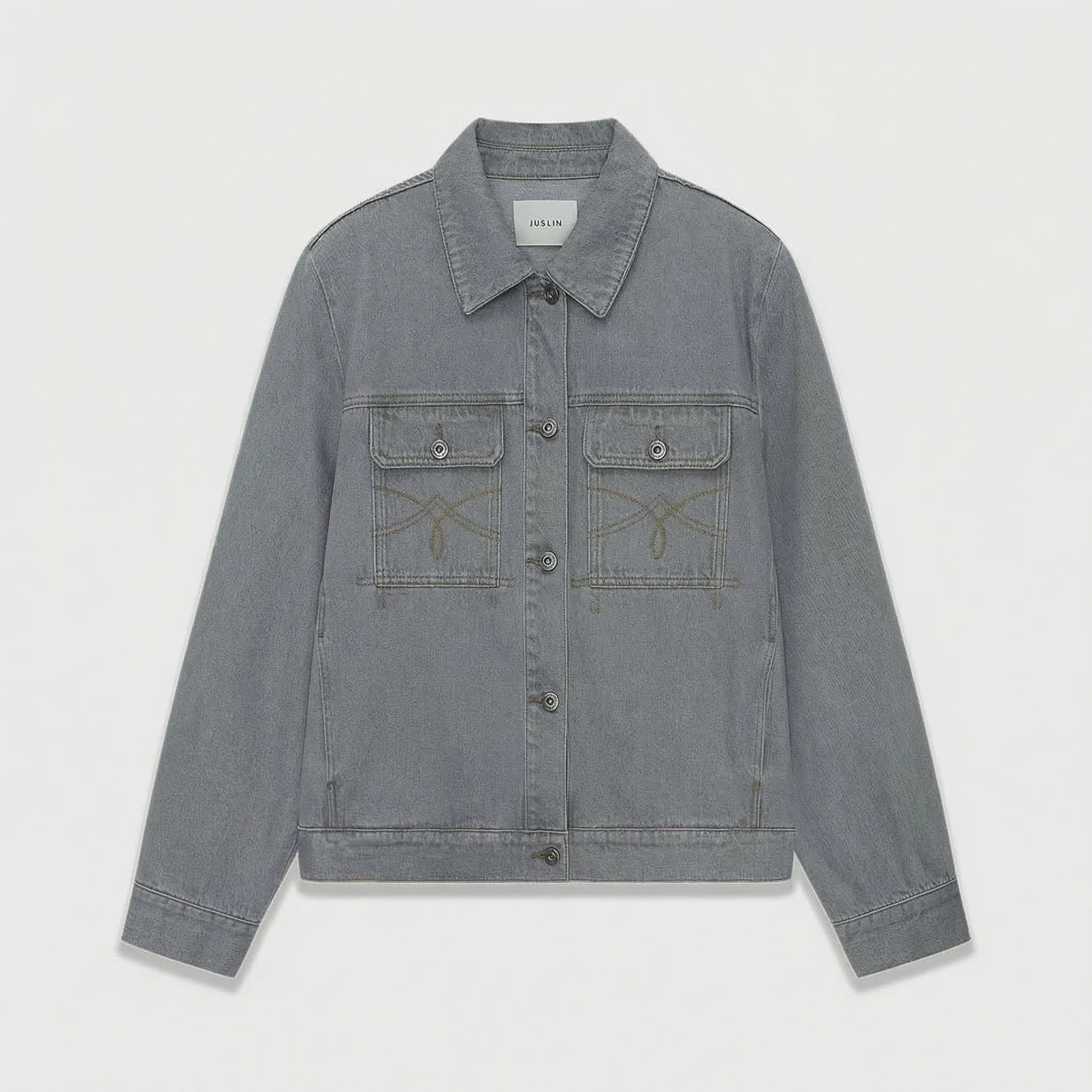 Embroidered Denim Jacket - Image 7
