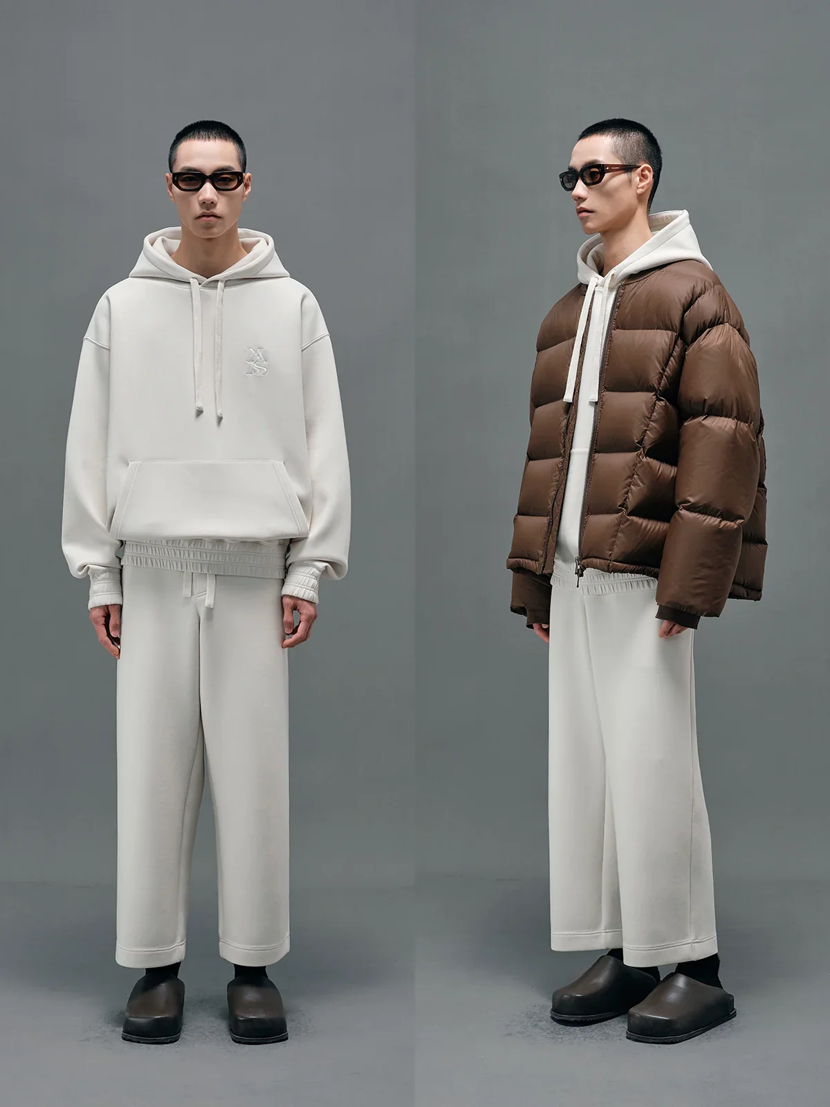 Embroidered Hooded Sweatshirt and Straight-Leg Cropped Pants