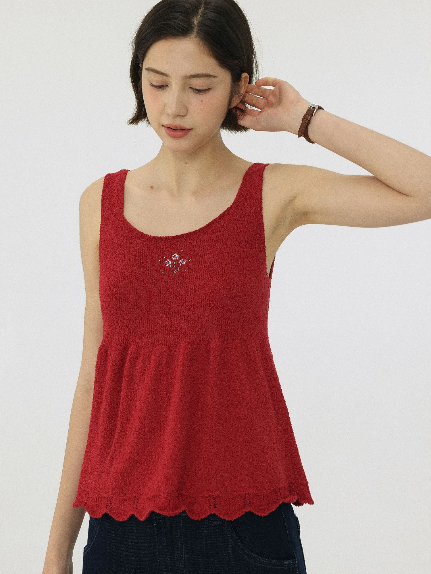 Embroidered Knit Tank - Image 4