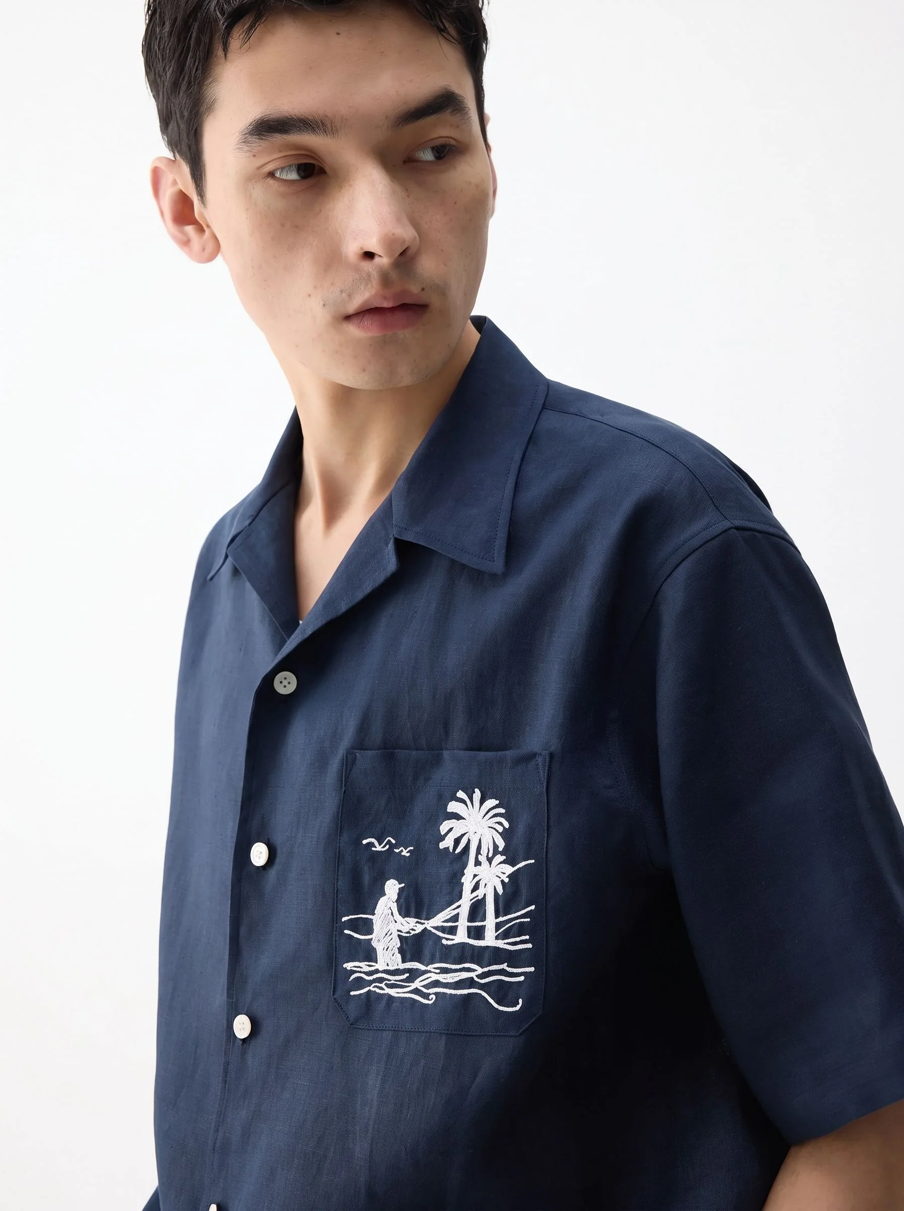Embroidered Linen Shirt