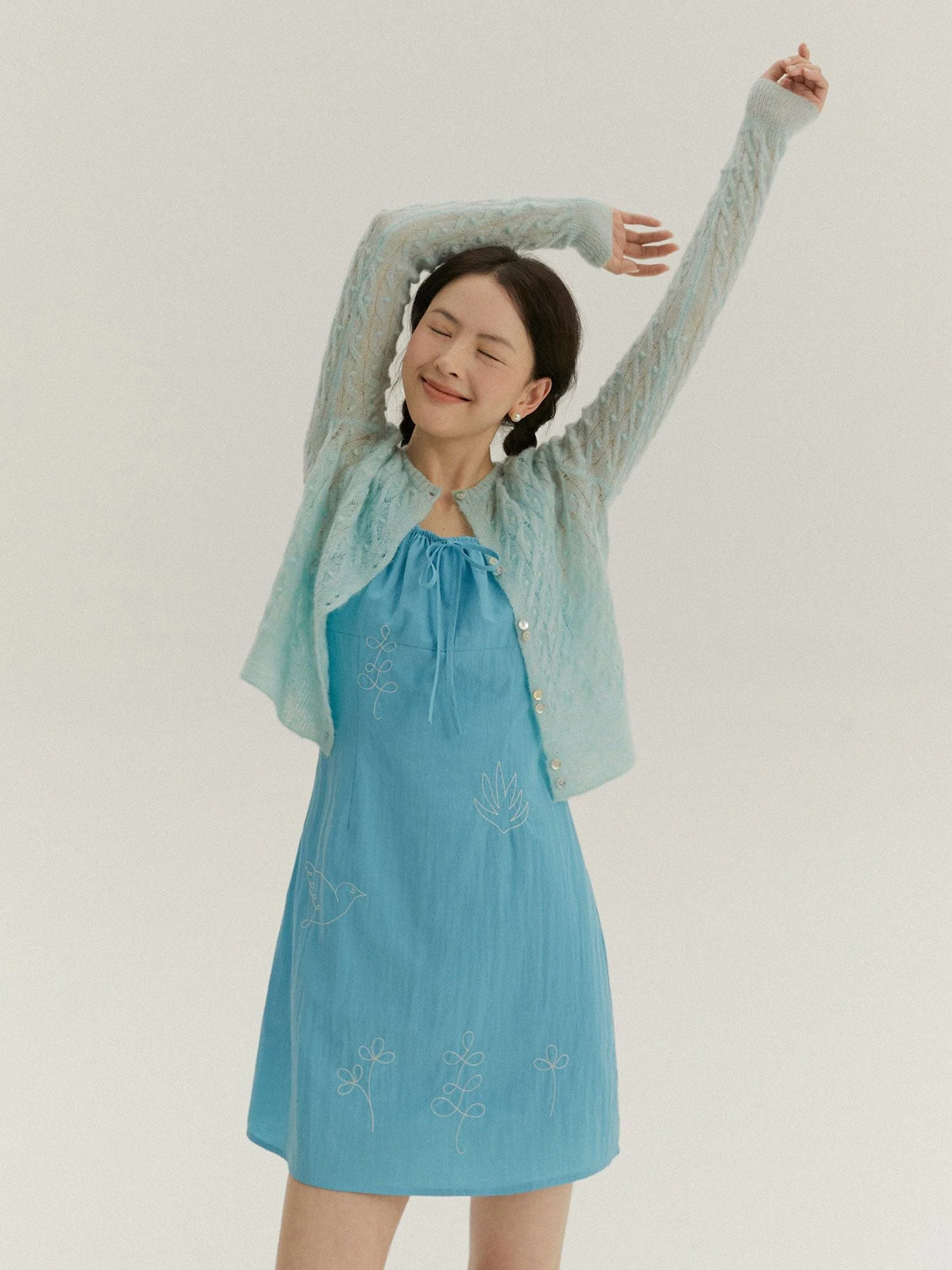 Embroidered Mini Dress - Image 3