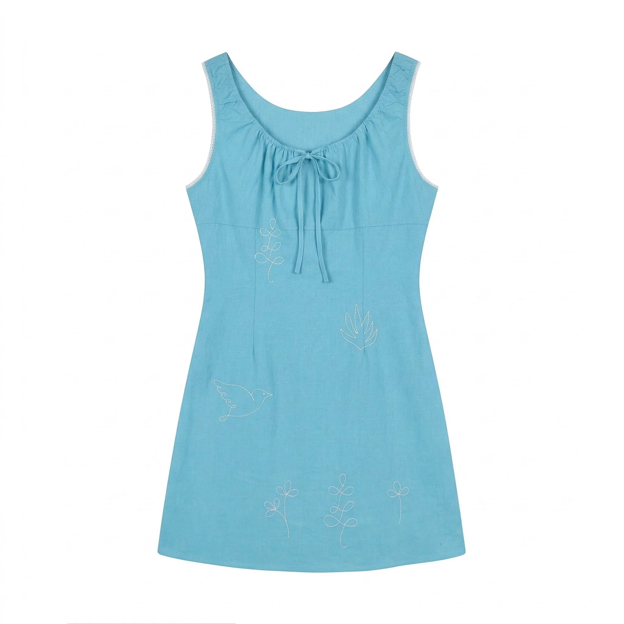 Embroidered Mini Dress - Image 7