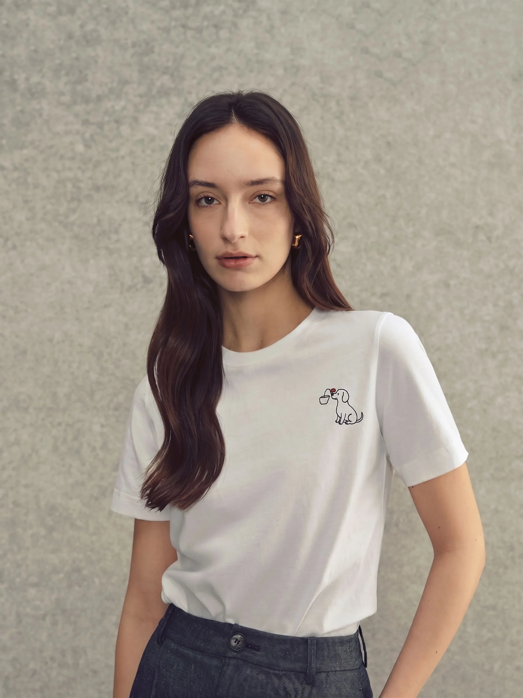 Embroidered Puppy Tee
