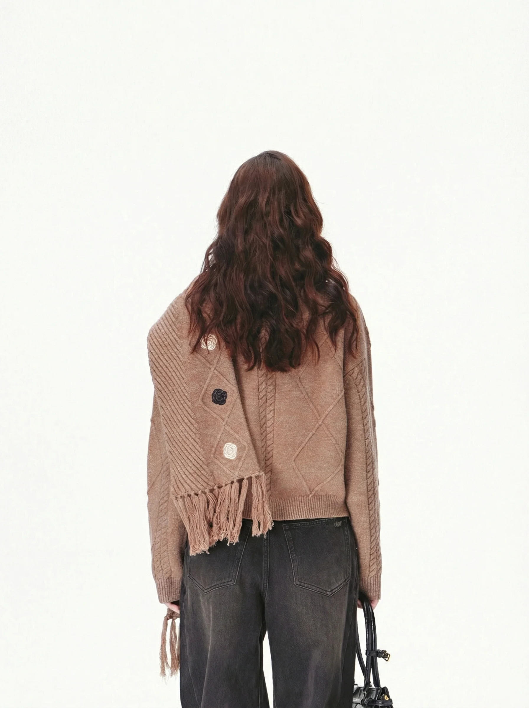 Embroidered Scarf Cardigan - Image 3