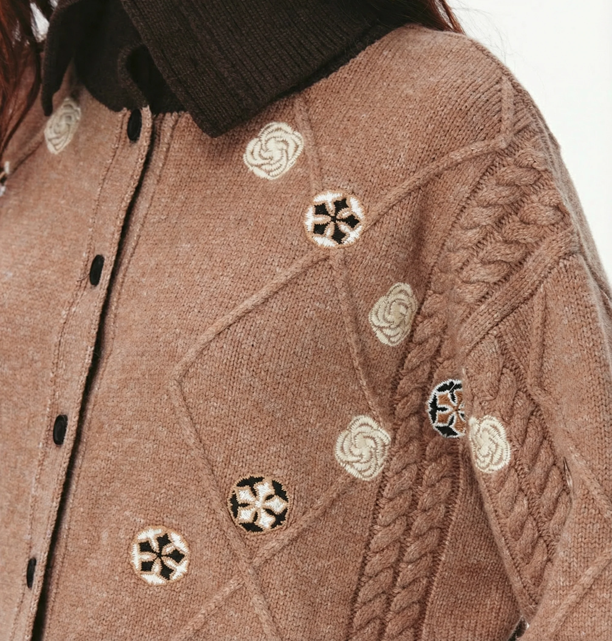 Embroidered Scarf Cardigan - Image 5