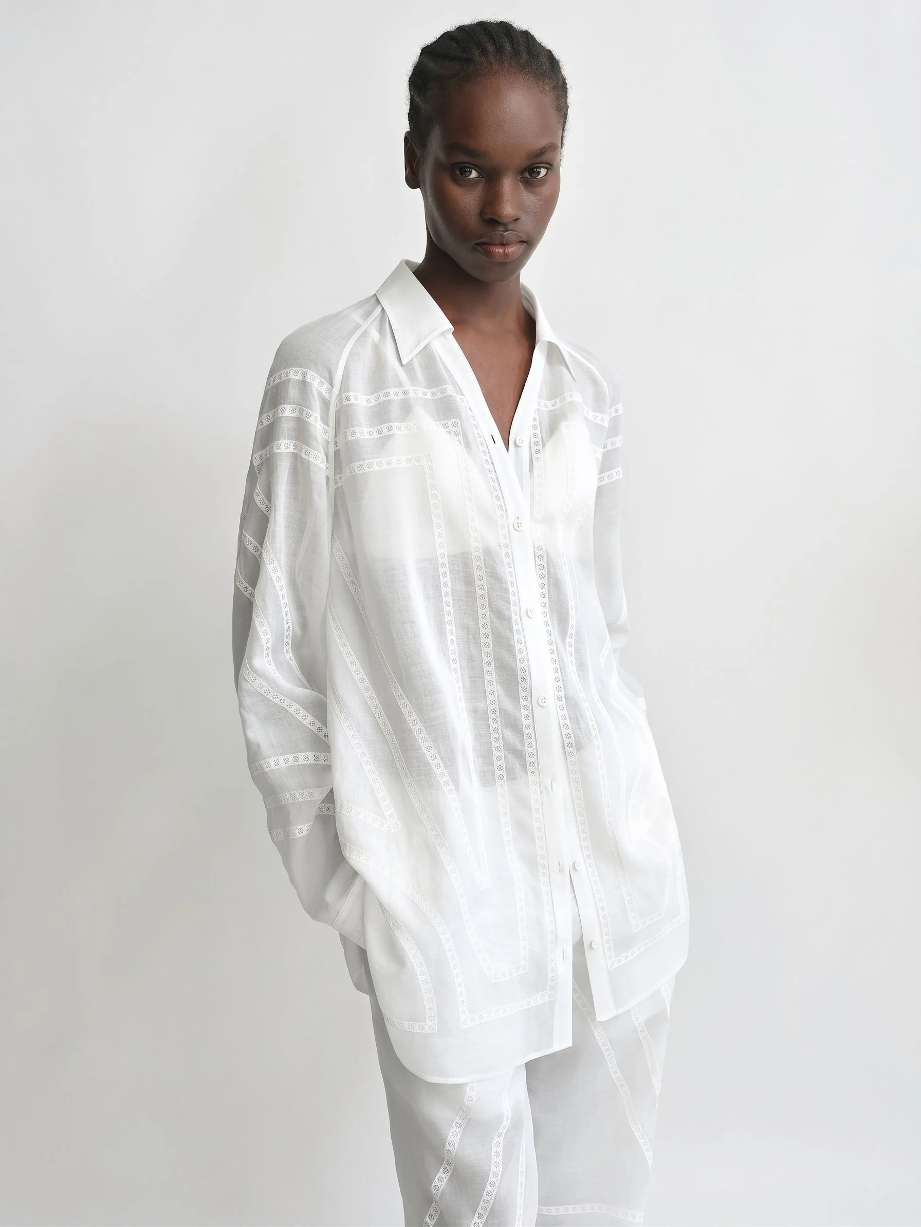 Embroidered Sheer Shirt - Image 3