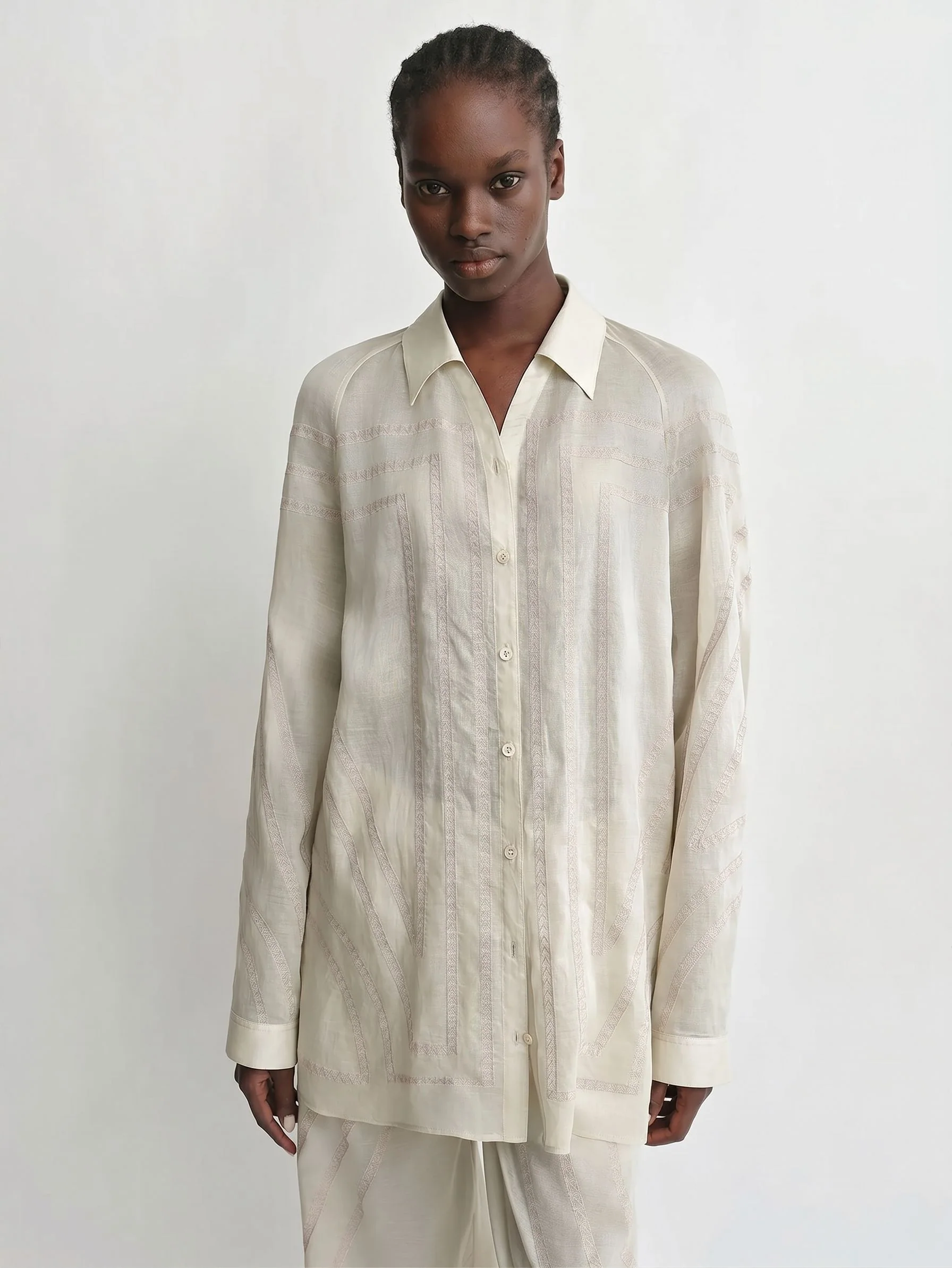 Embroidered Sheer Shirt - Image 5