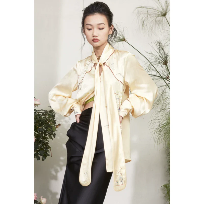 Embroidered Silk Blouse