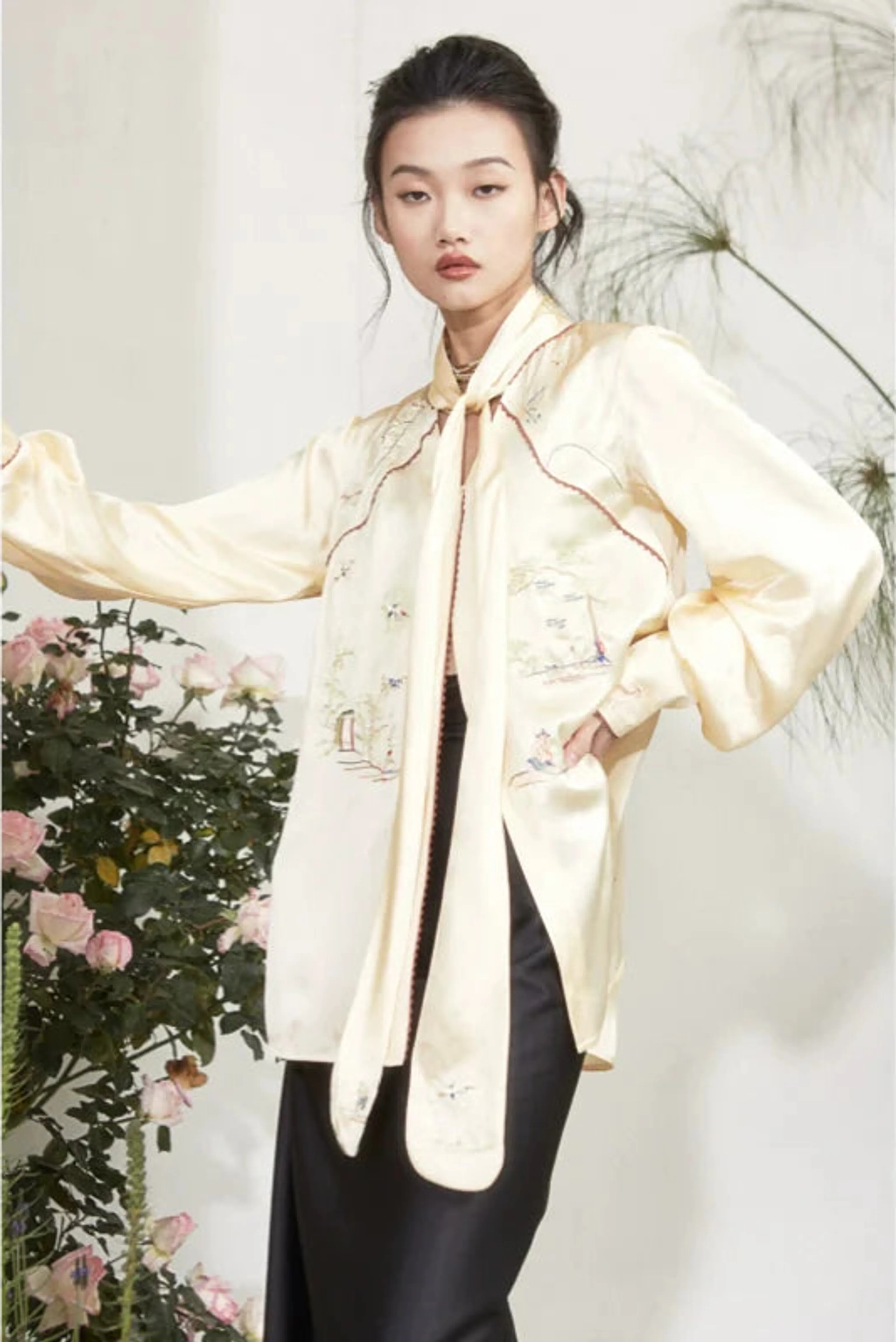 Embroidered Silk Blouse - Image 6