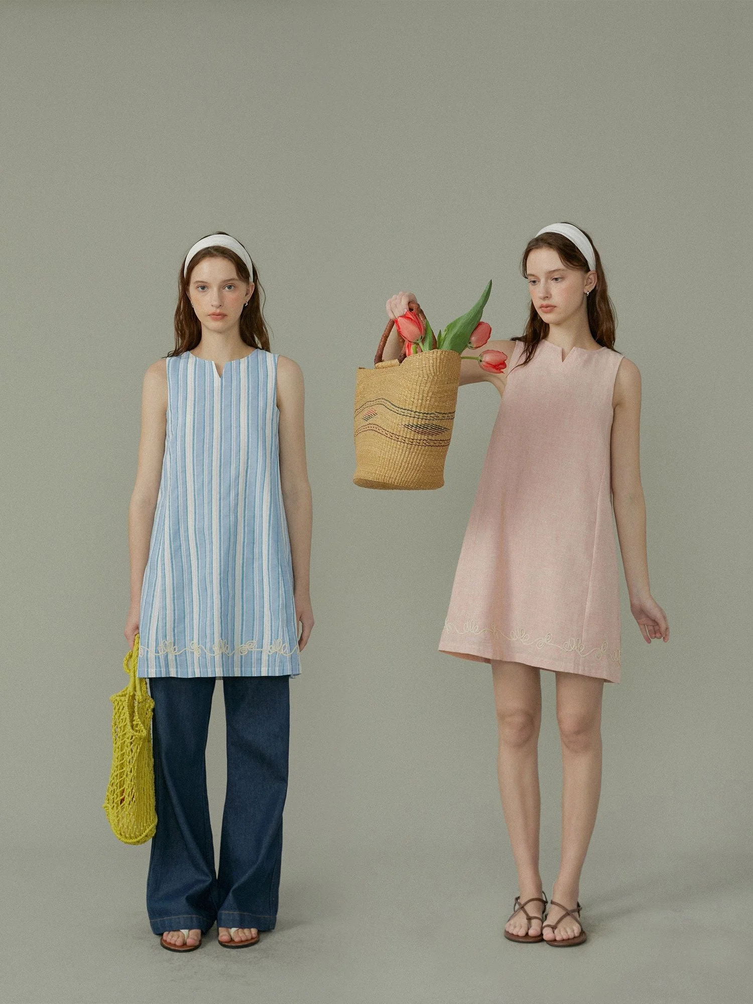 Embroidered Sleeveless Dress - Image 3